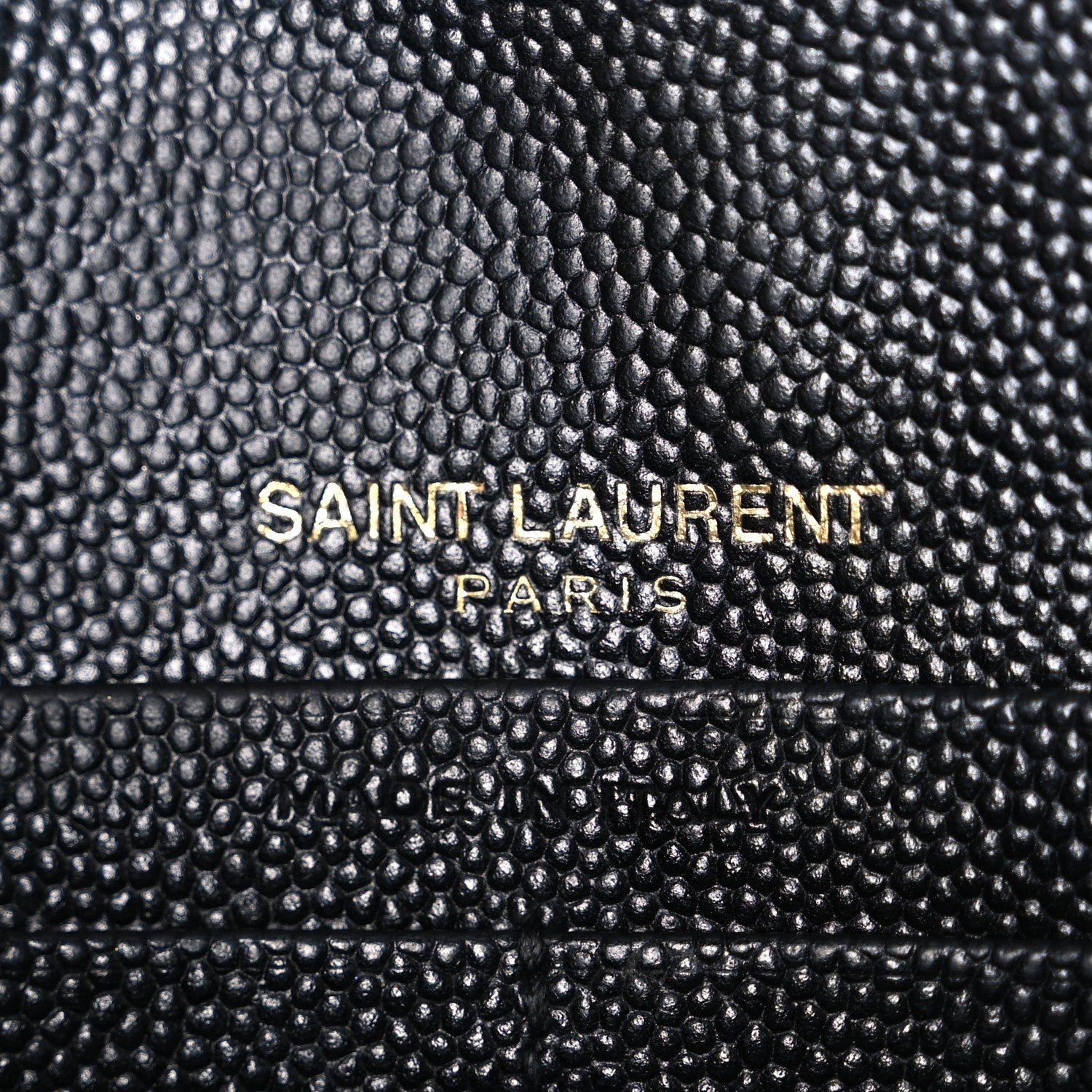 Grain De Poudre Matelasse Chevron Monogram Envelope Chain Wallet Black
