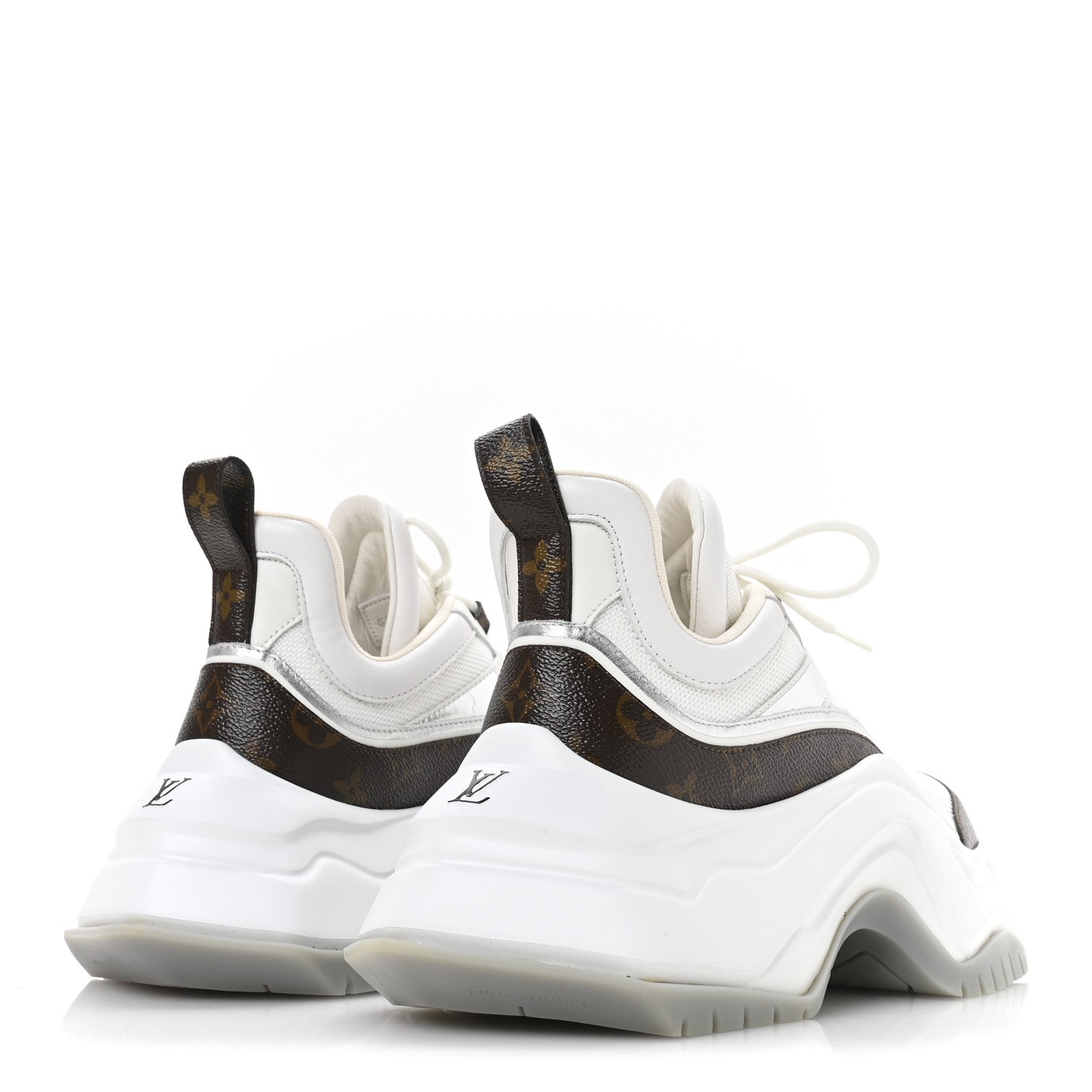 Calfskin Monogram Mens LV Archlight 2.0 Platform Sneakers 8.5 White