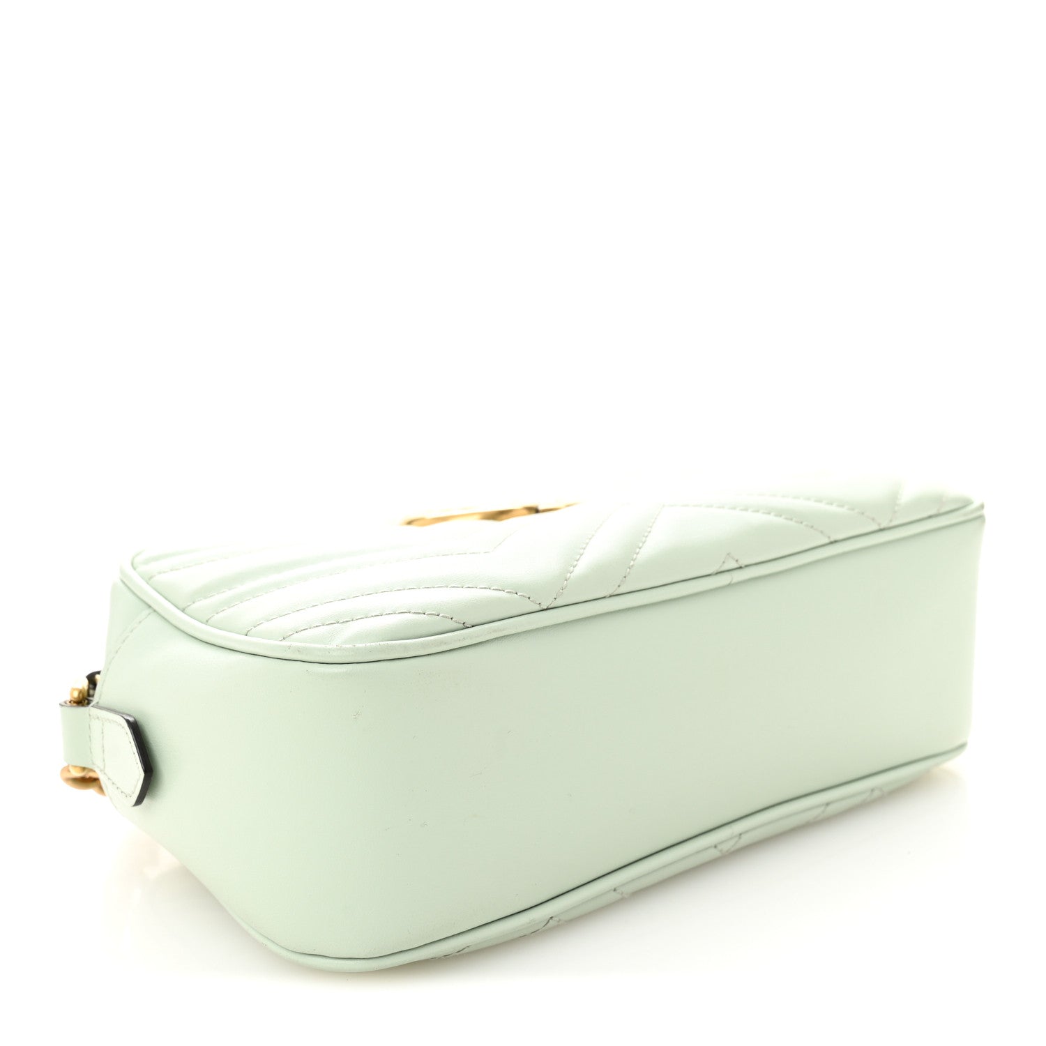Calfskin Matelasse Small GG Marmont Chain Shoulder Bag Salvy Green