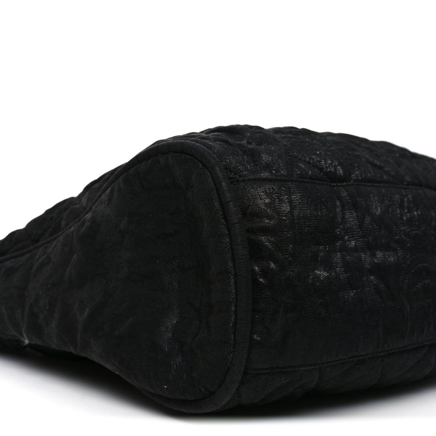 Crinkled Coated Canvas Le Marais Hobo Black