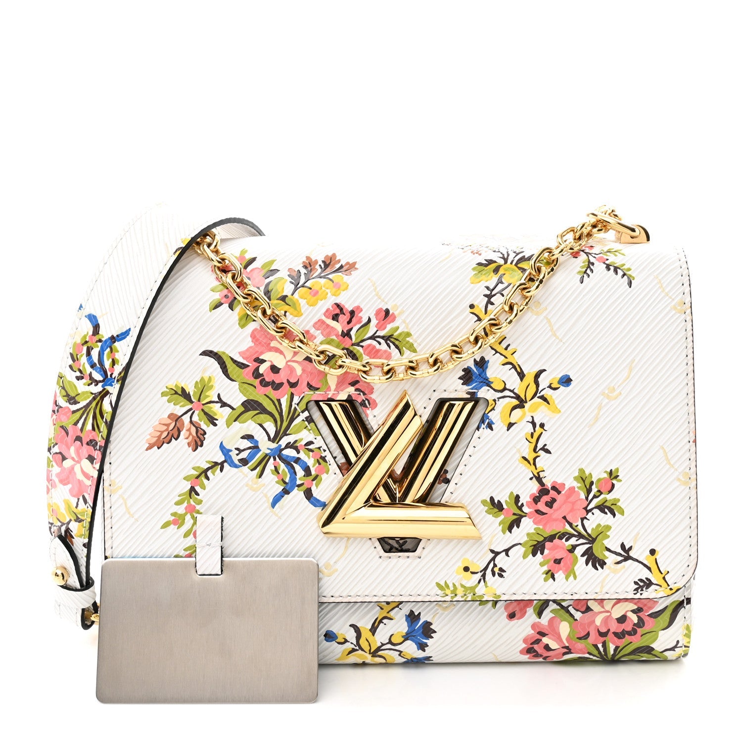 Epi Romantic Blossoms Twist Shoulder Bag MM White