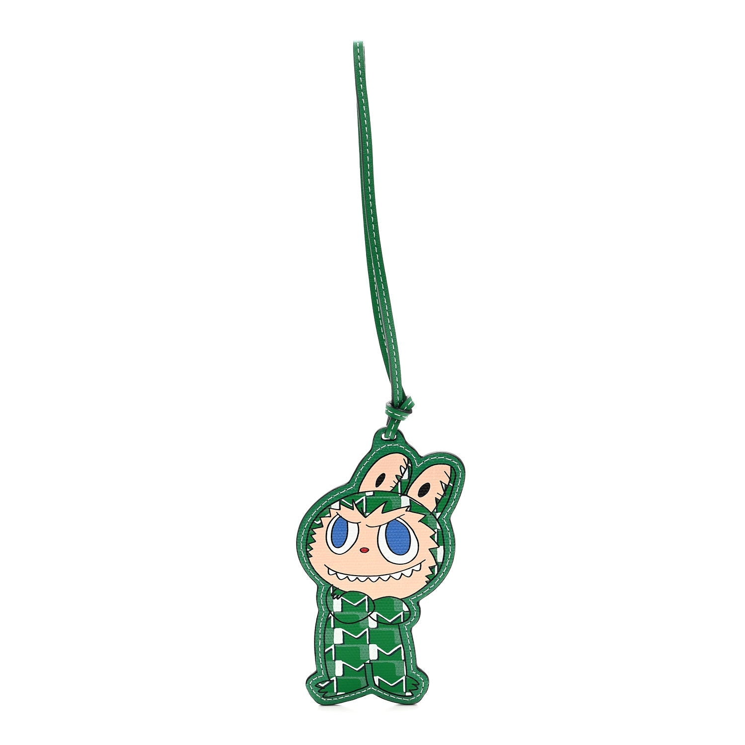 X KASING LUNG Calfskin Labubu Bag Charm Green