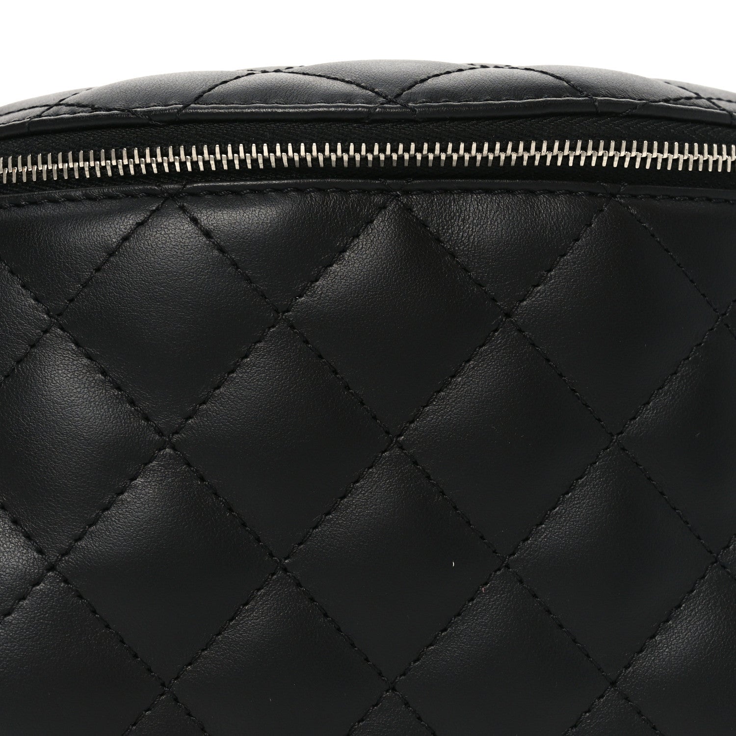Calfskin Quilted Uniform Waist Belt Bag Black