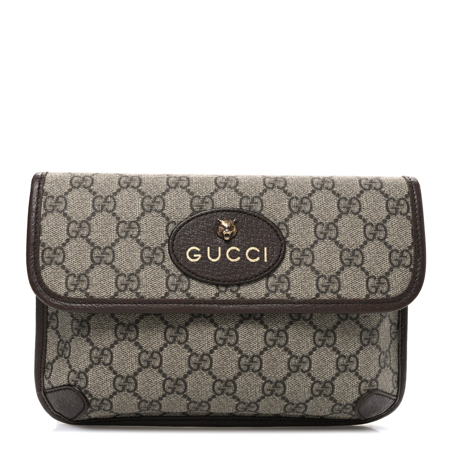 GG Supreme Monogram Neo Vintage Web Belt Bag Brown