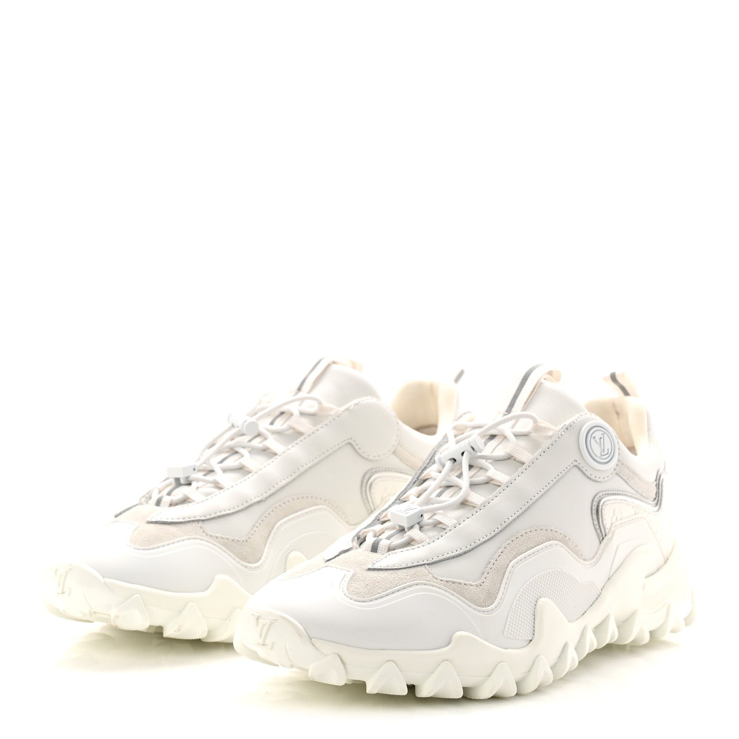 Suede Calfskin LV Rush Sneakers 37.5 White