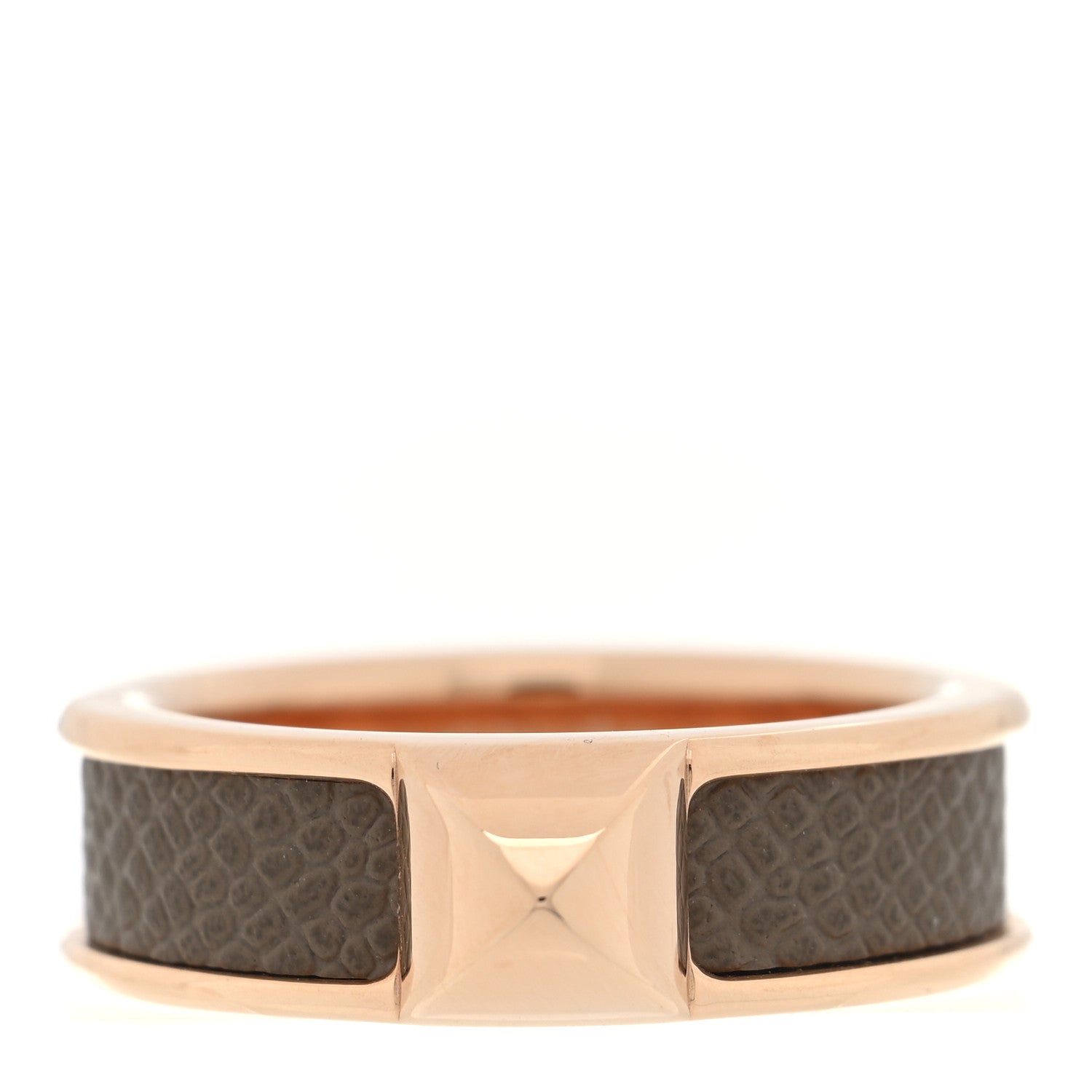 Madame Calfskin Athena Simple Stud Ring 55 7.25 Etoupe