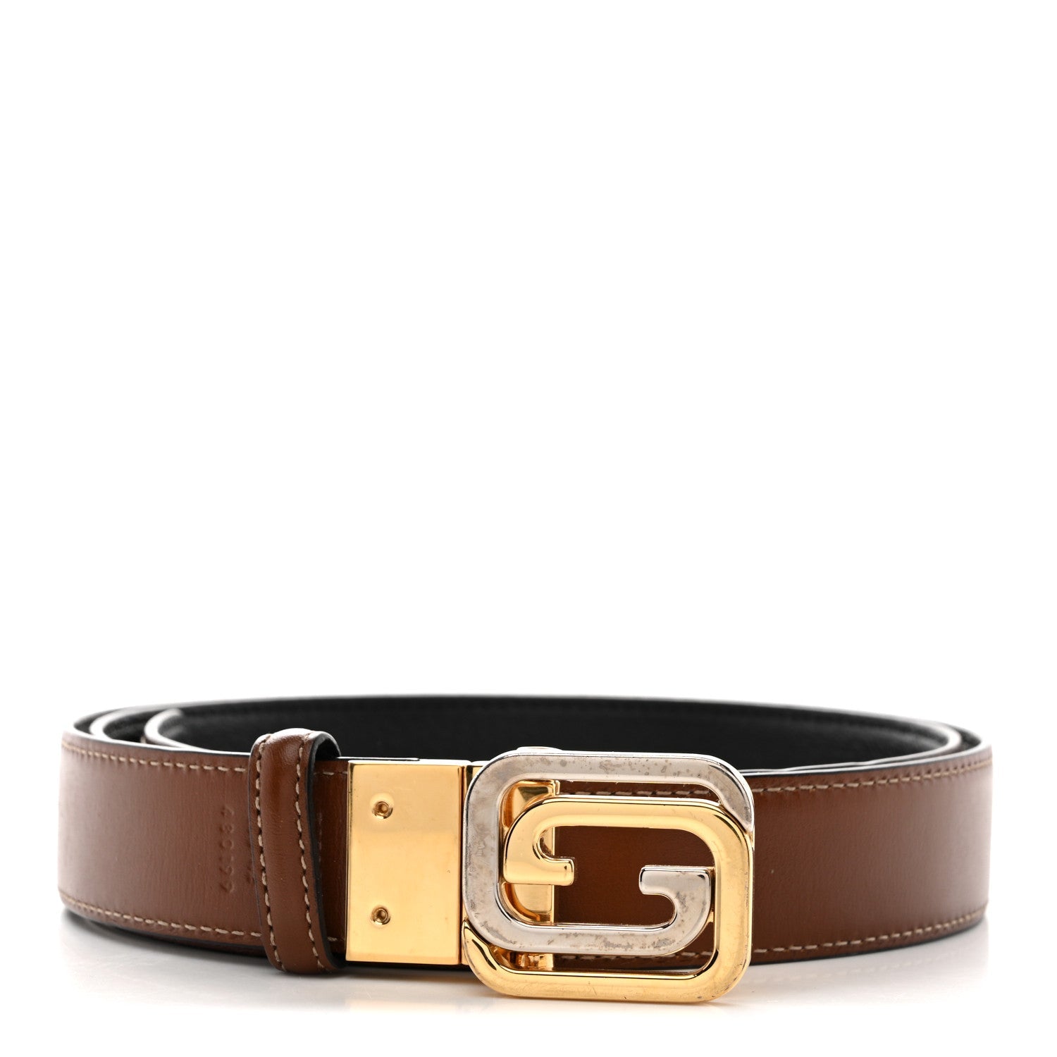 Textured Dollar Calfskin Ciny Calf Lux Squared Interlocking G 30mm Reversible Belt 105 42 Brown Black