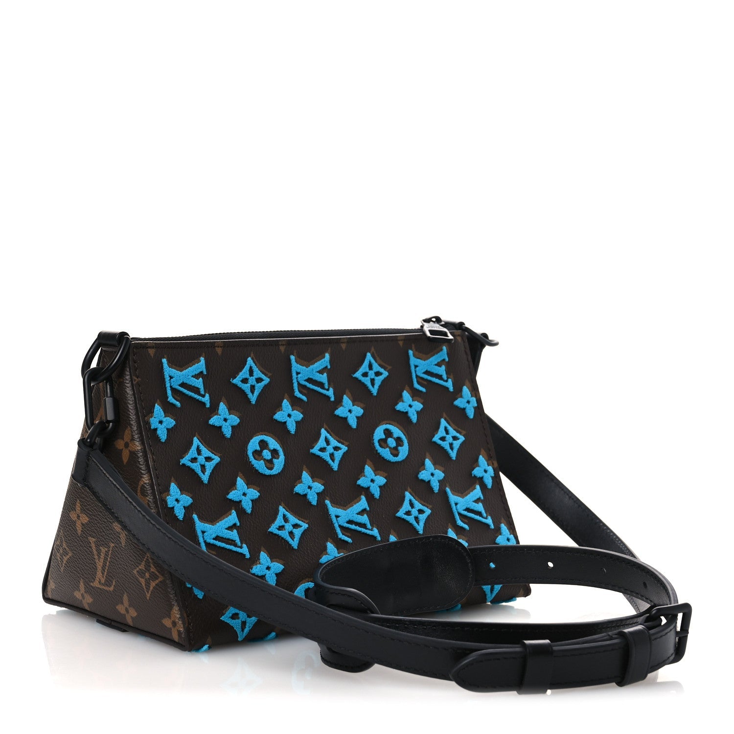 Monogram Tuffetage Triangle Messenger Turquoise