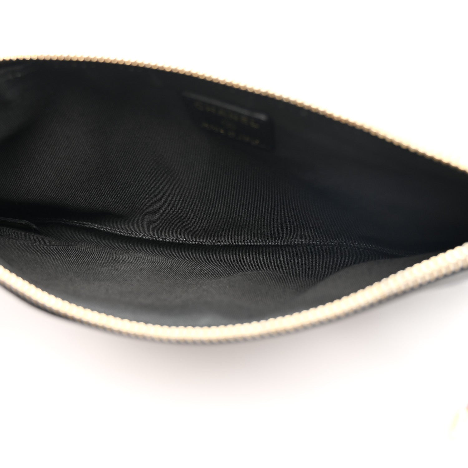 Lambskin Patent Camellia Wristlet Black