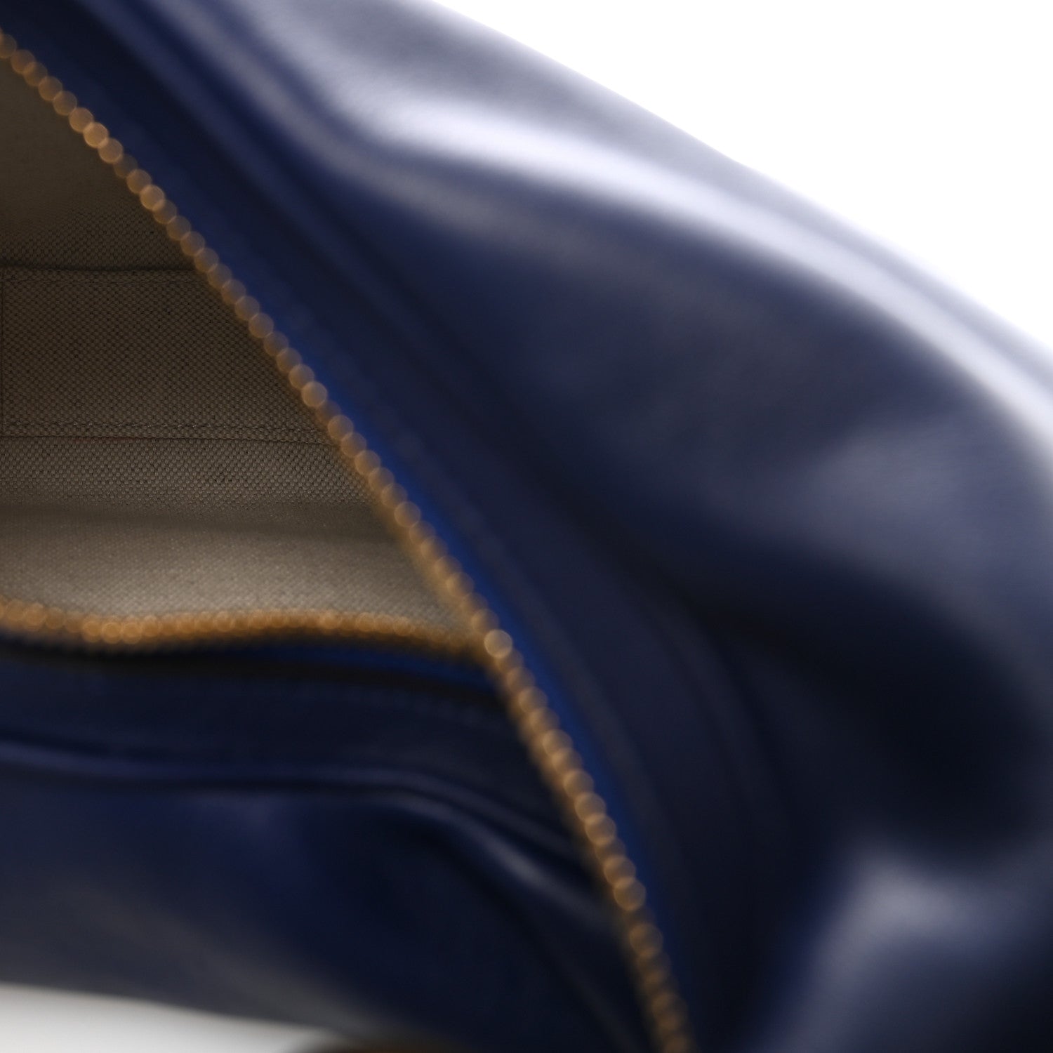 Aria Calfskin Web Large Attache Shoulder Bag Navy