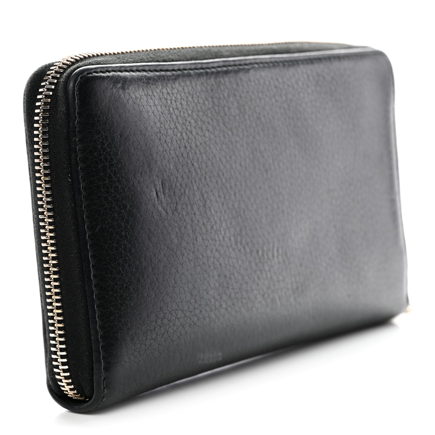 Pebbled Calfskin Soho Zip Around Wallet Black