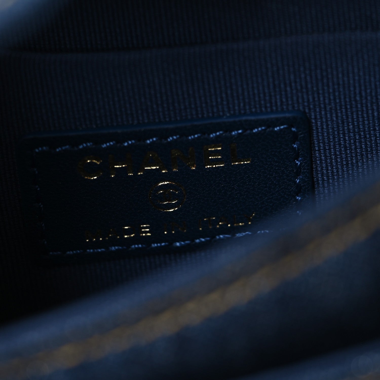 Denim Quilted Double You Card Holder On Chain Blue