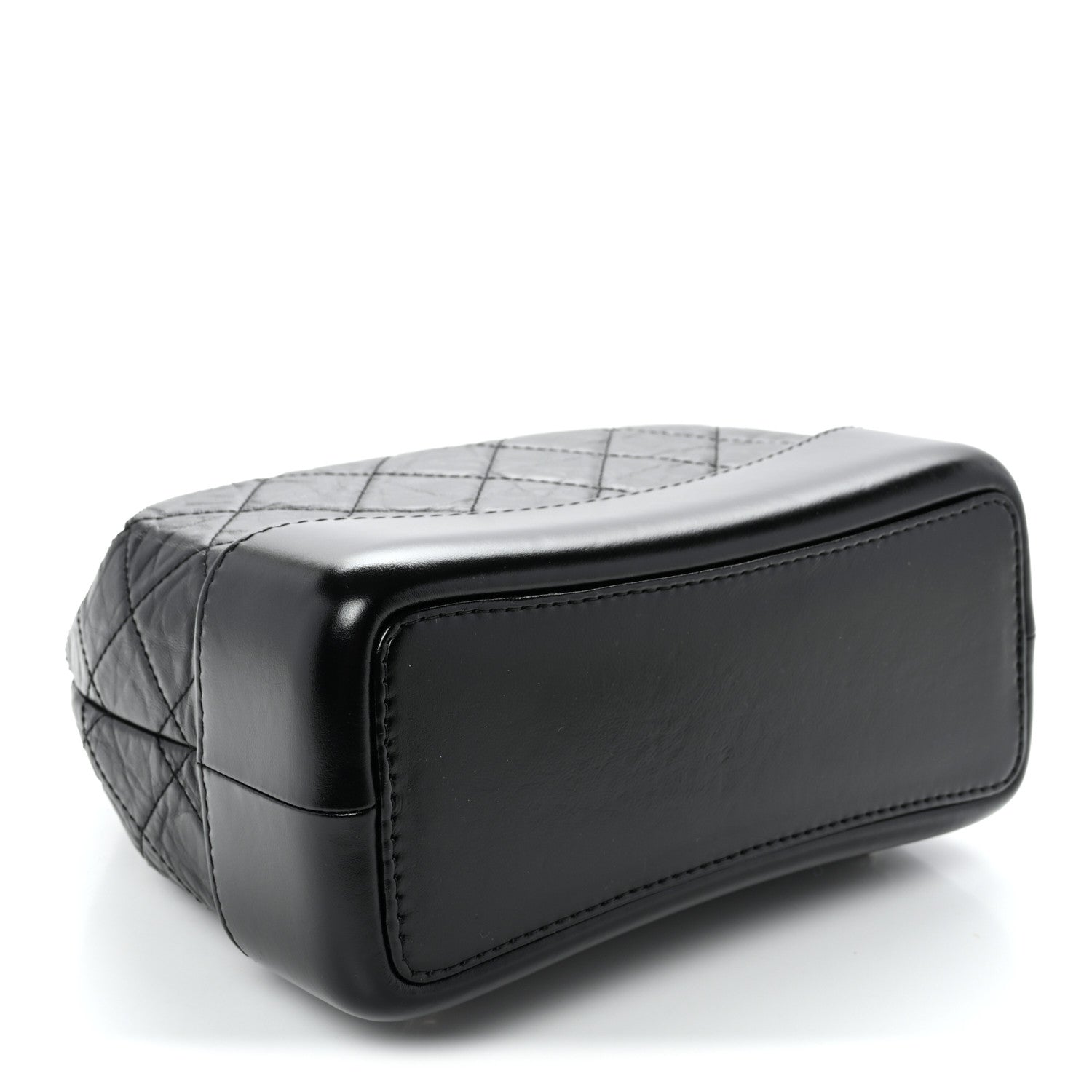 Aged Calfskin Quilted Small Gabrielle Backpack Black