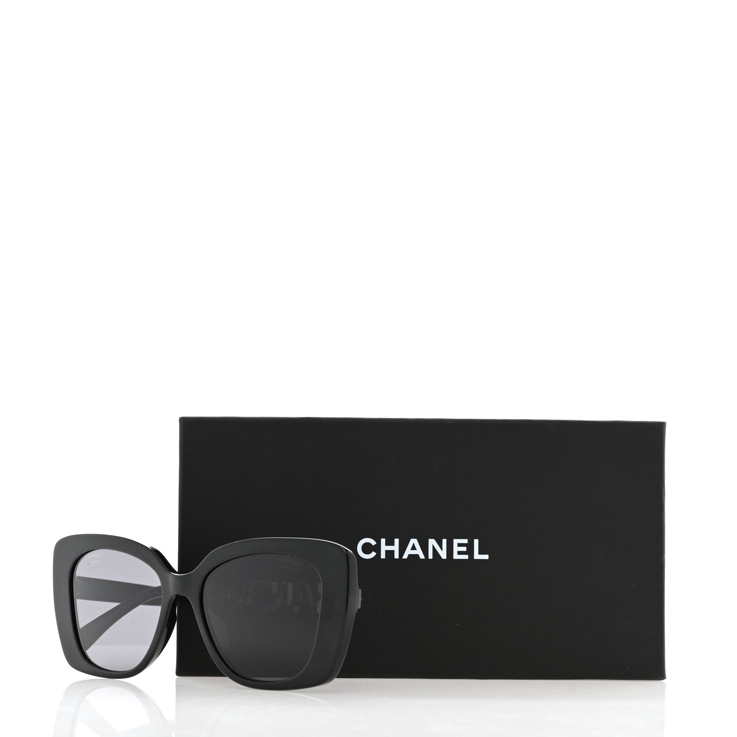 Acetate Strass Polarized Square Sunglasses 5422-B Black