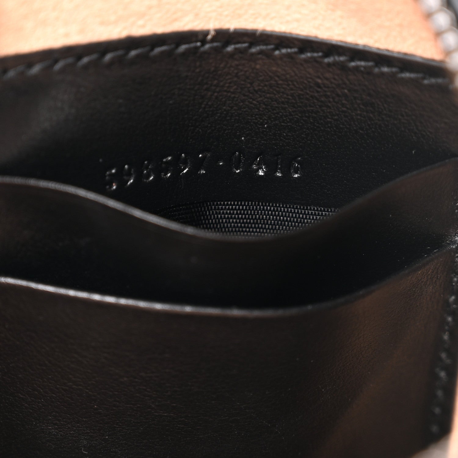 Calfskin Matelasse Mini GG Marmont Crossbody Bag Black