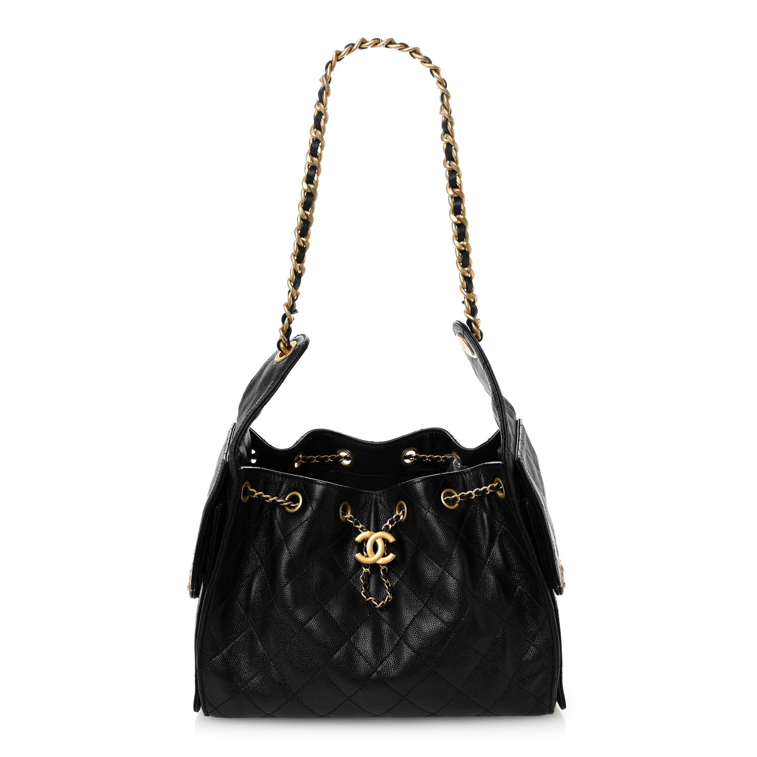 Caviar Quilted Small Chanel 25 Handbag Black