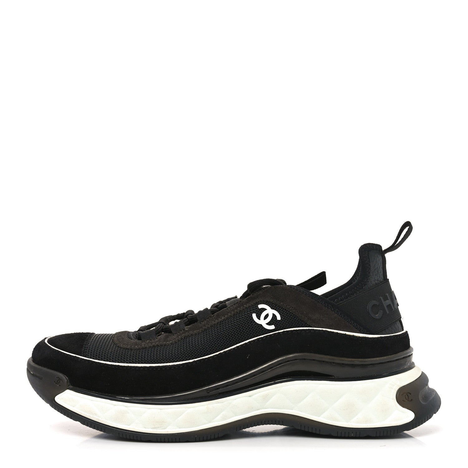 Fabric Suede CC Sneakers 39.5 Black Brown