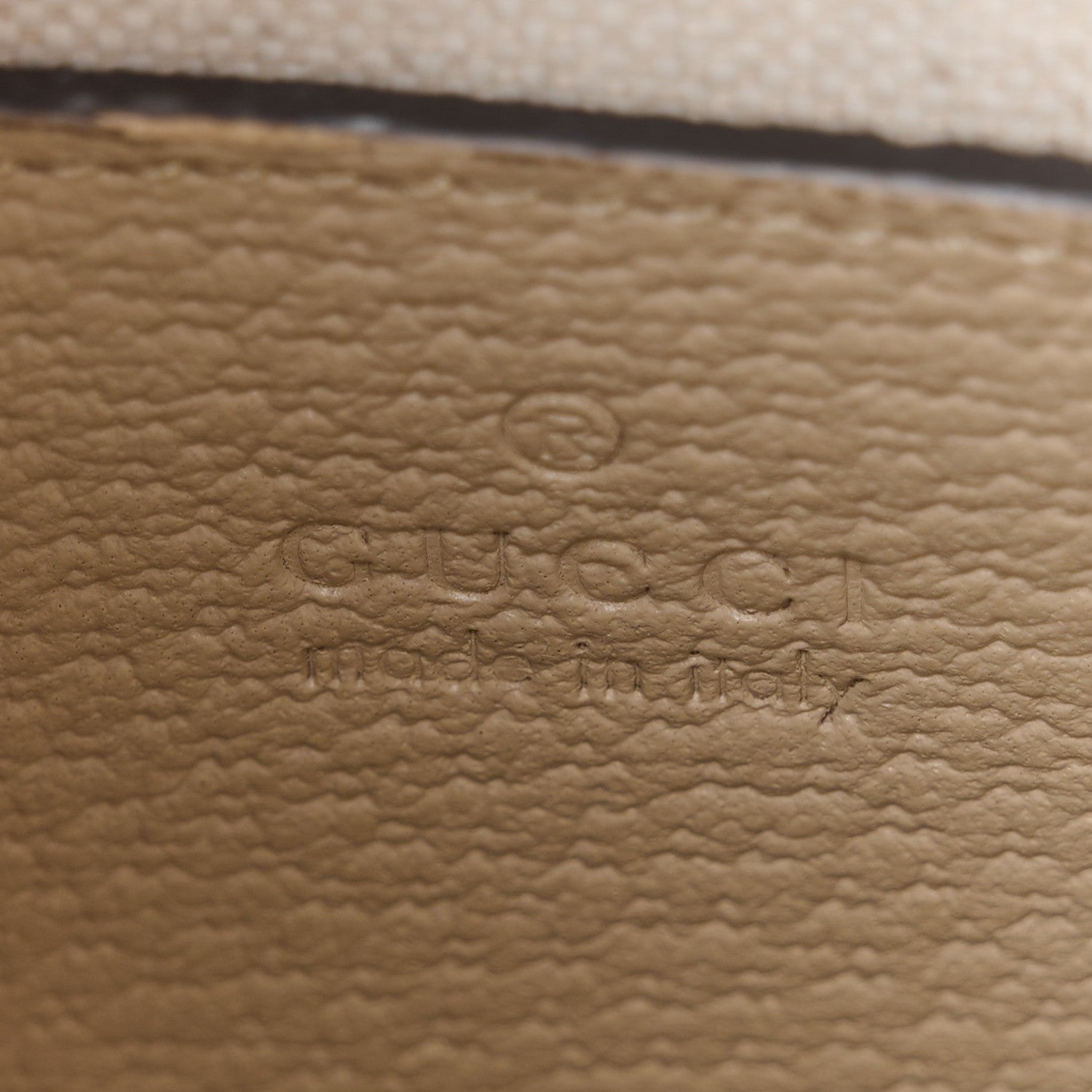 GG Supreme Monogram Textured Dollar Calfskin Mini Retro Interlocking G Tote Bag Beige Mystic White Oatmeal