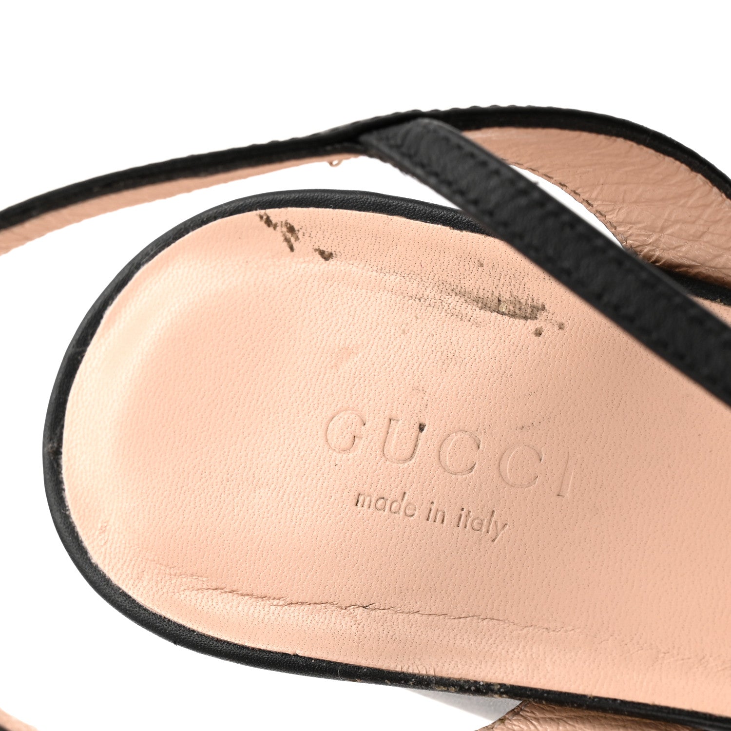 Lifford Calfskin GG Marmont Ankle Wrap 75mm Sandals 39 Black