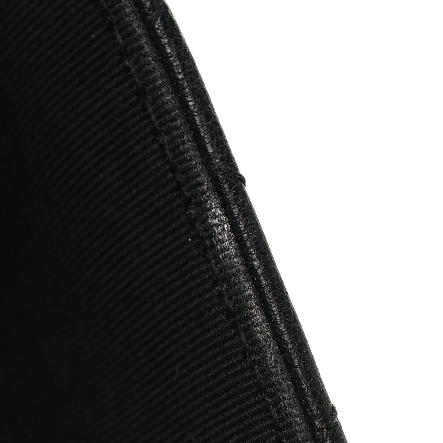 Grained Calfskin Quilted CC Box Pouch Black