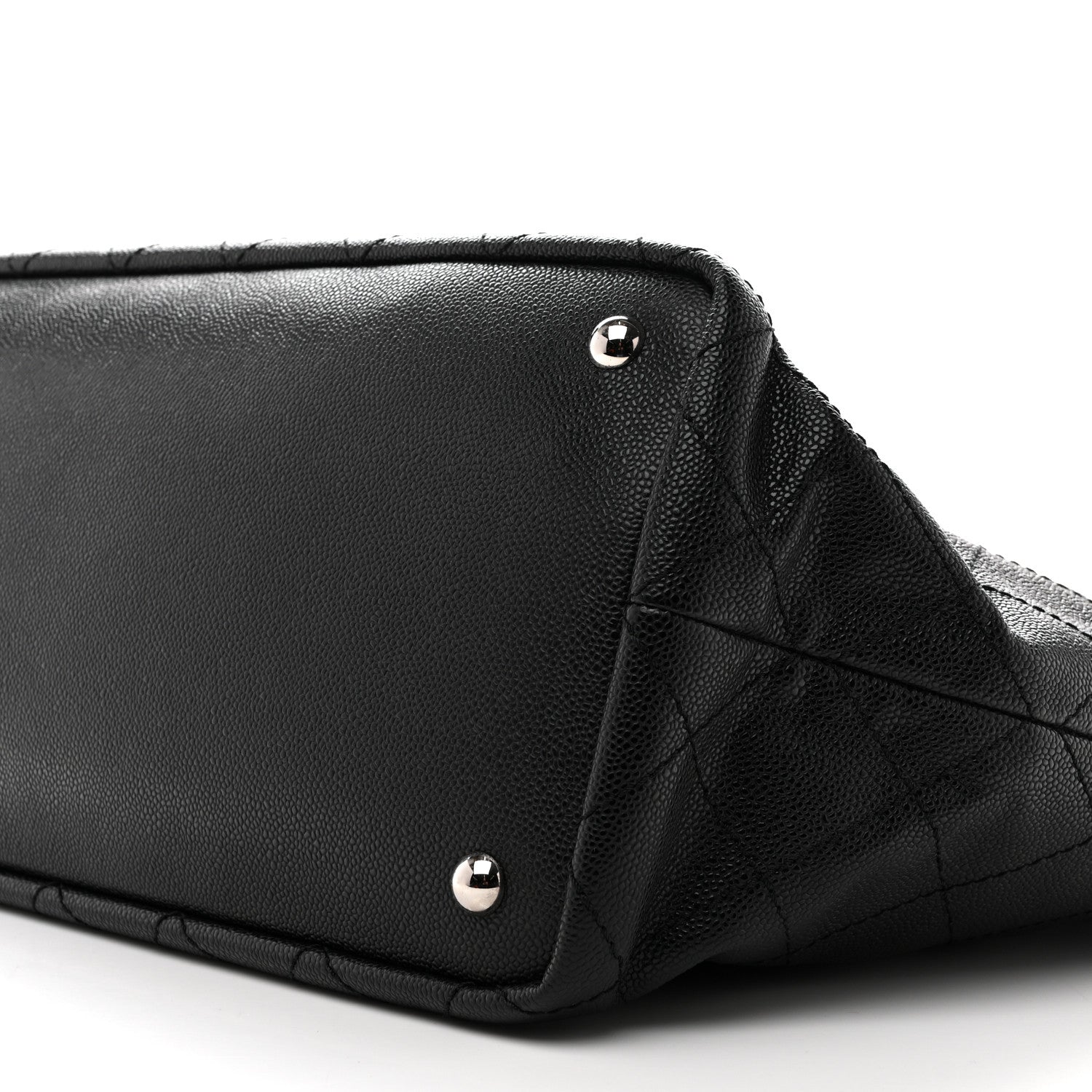 Grained Calfskin Large Shopping Fever Tote Black