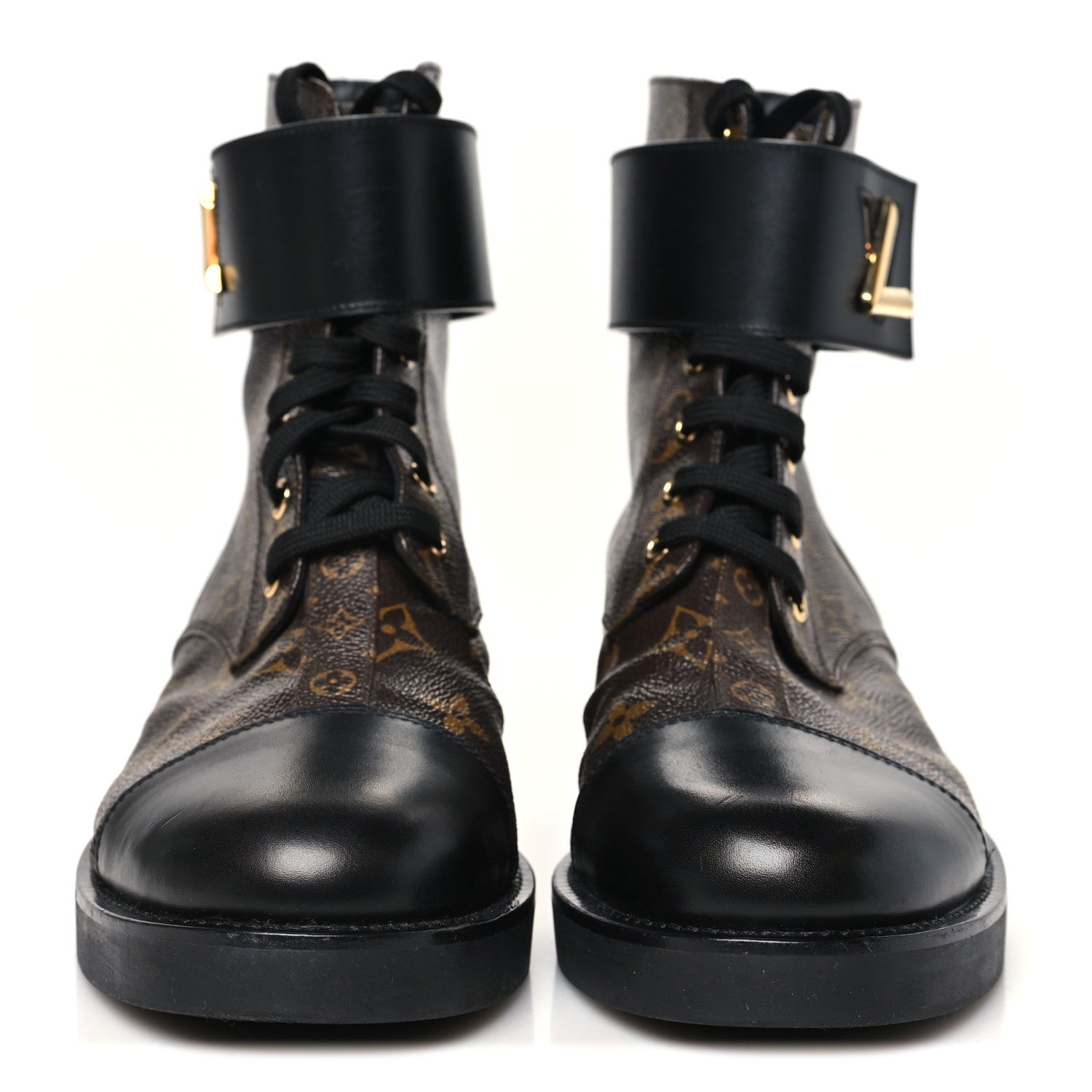 Calfskin Monogram Wonderland Flat Ranger Boots 40 Black