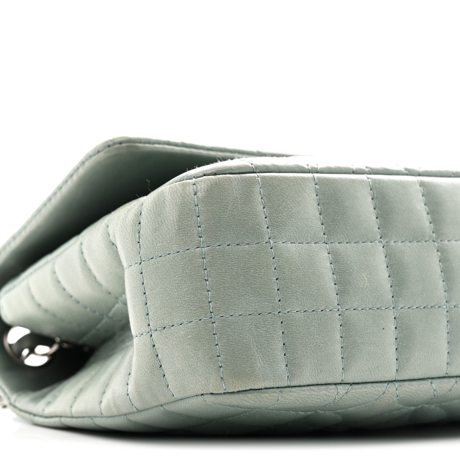 Lambskin Quilted Lady Graphic Flap Green