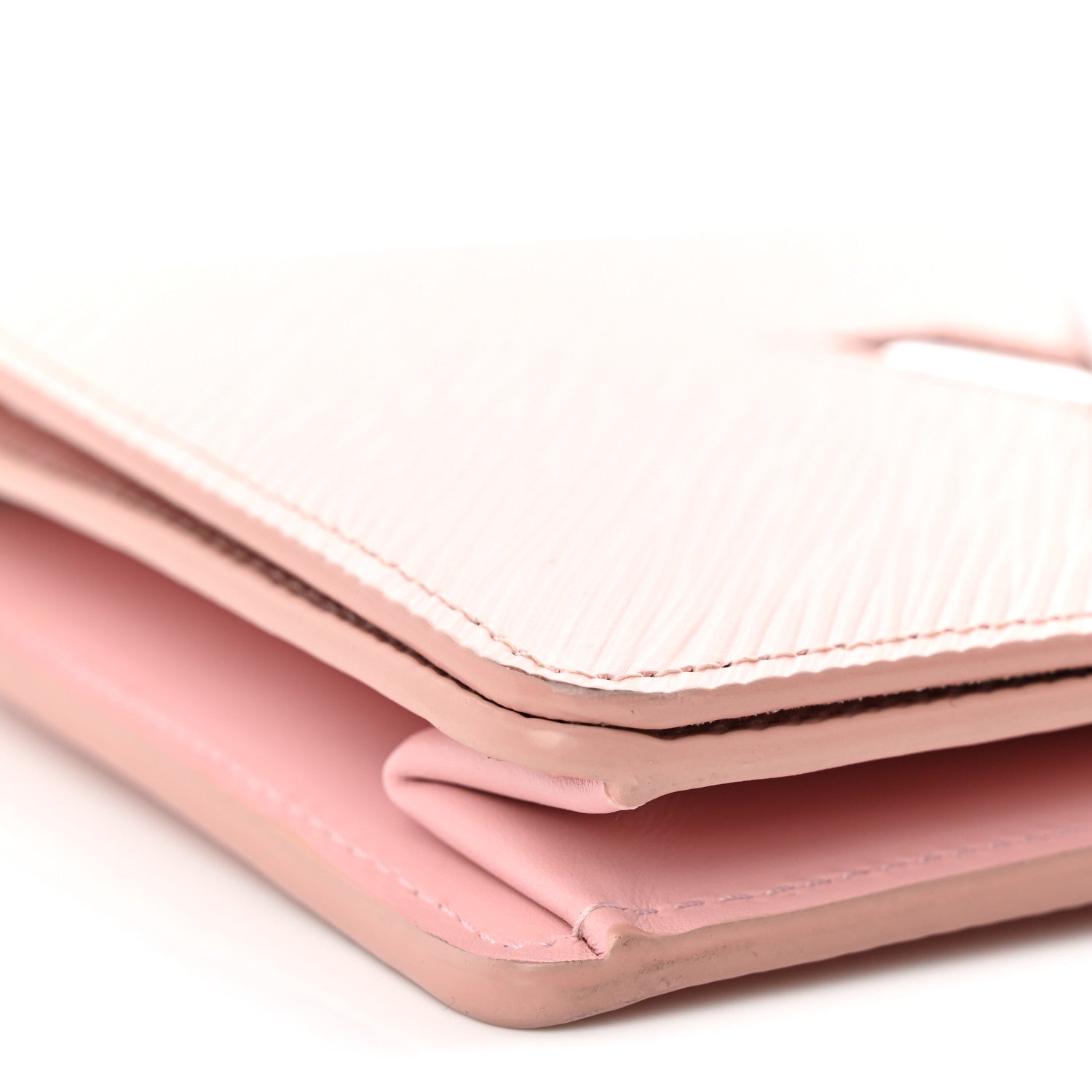 Epi Twist Belt Chain Wallet Rose Ballerine