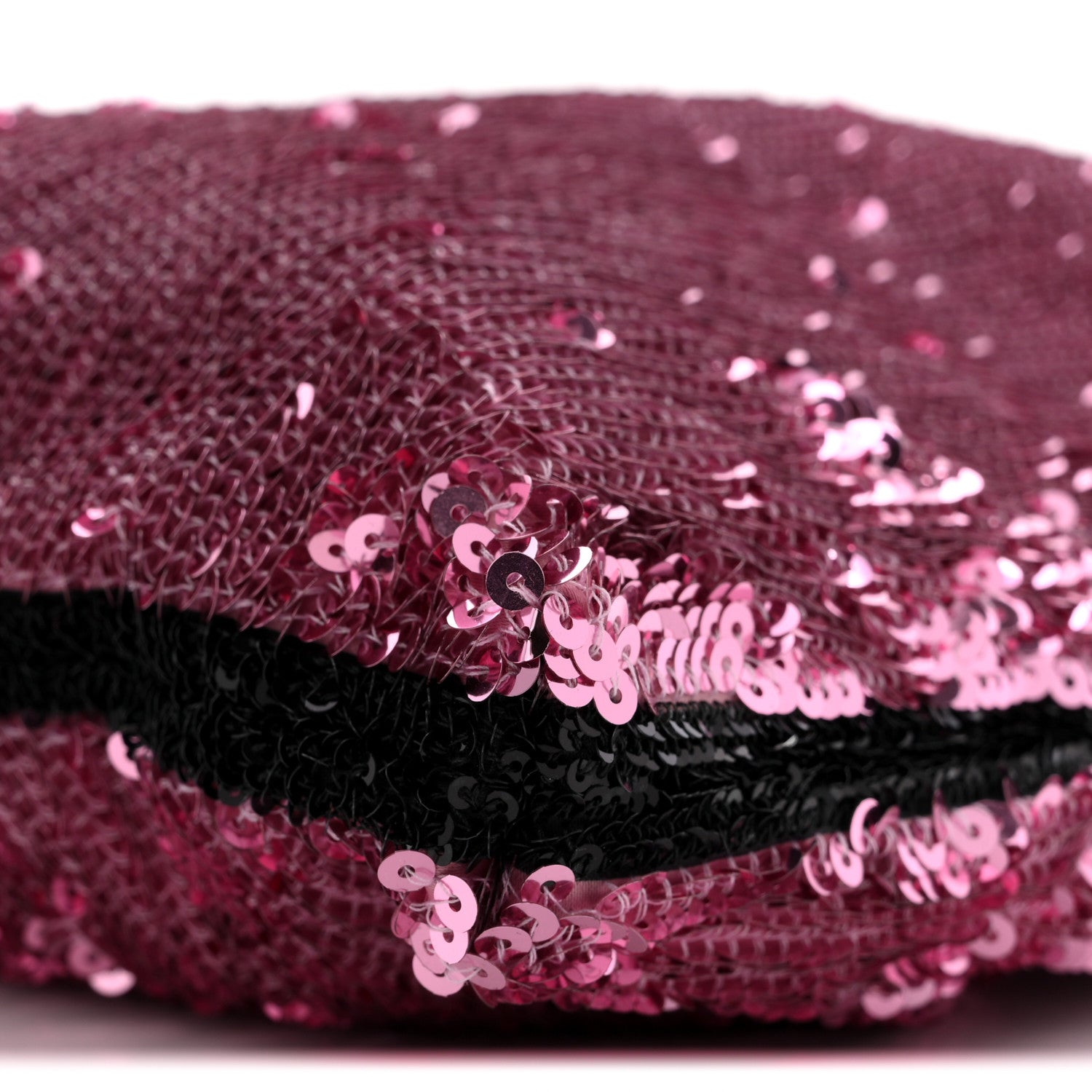 Sequin Logo Shopping Tote Pink Black