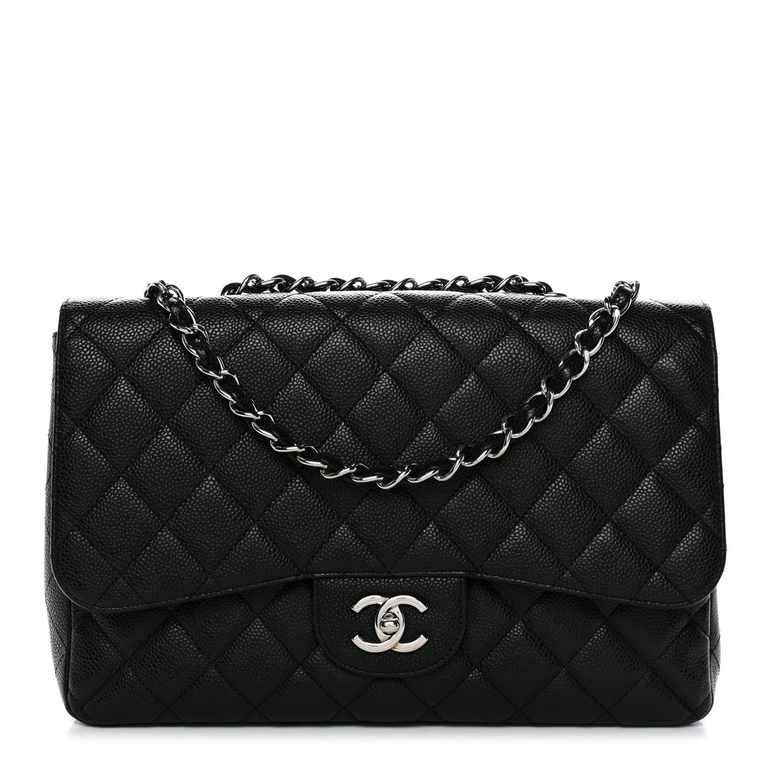 Caviar Quilted Jumbo Single Flap Black
