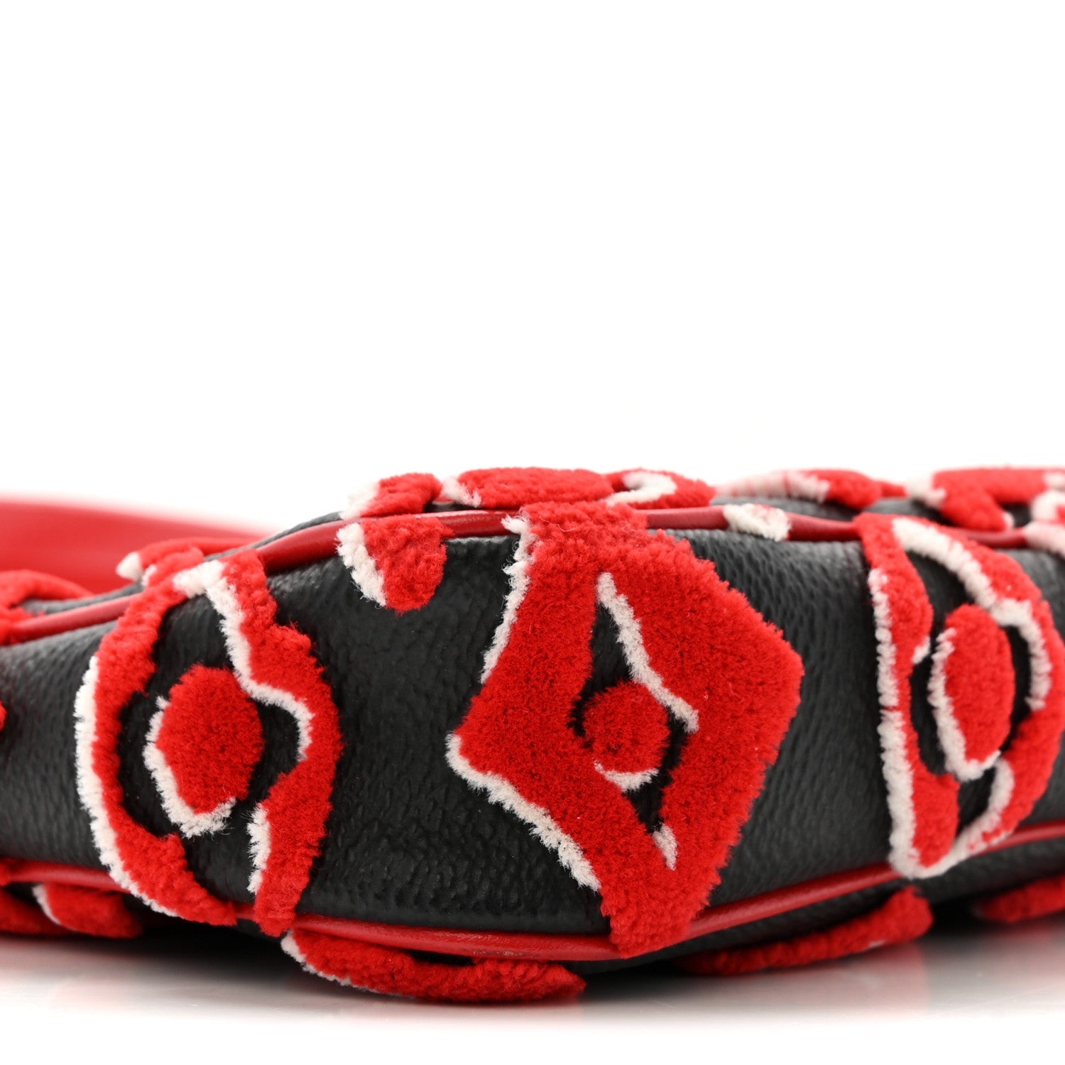 X UF Tufted Monogram Pochette Accessories Black Red