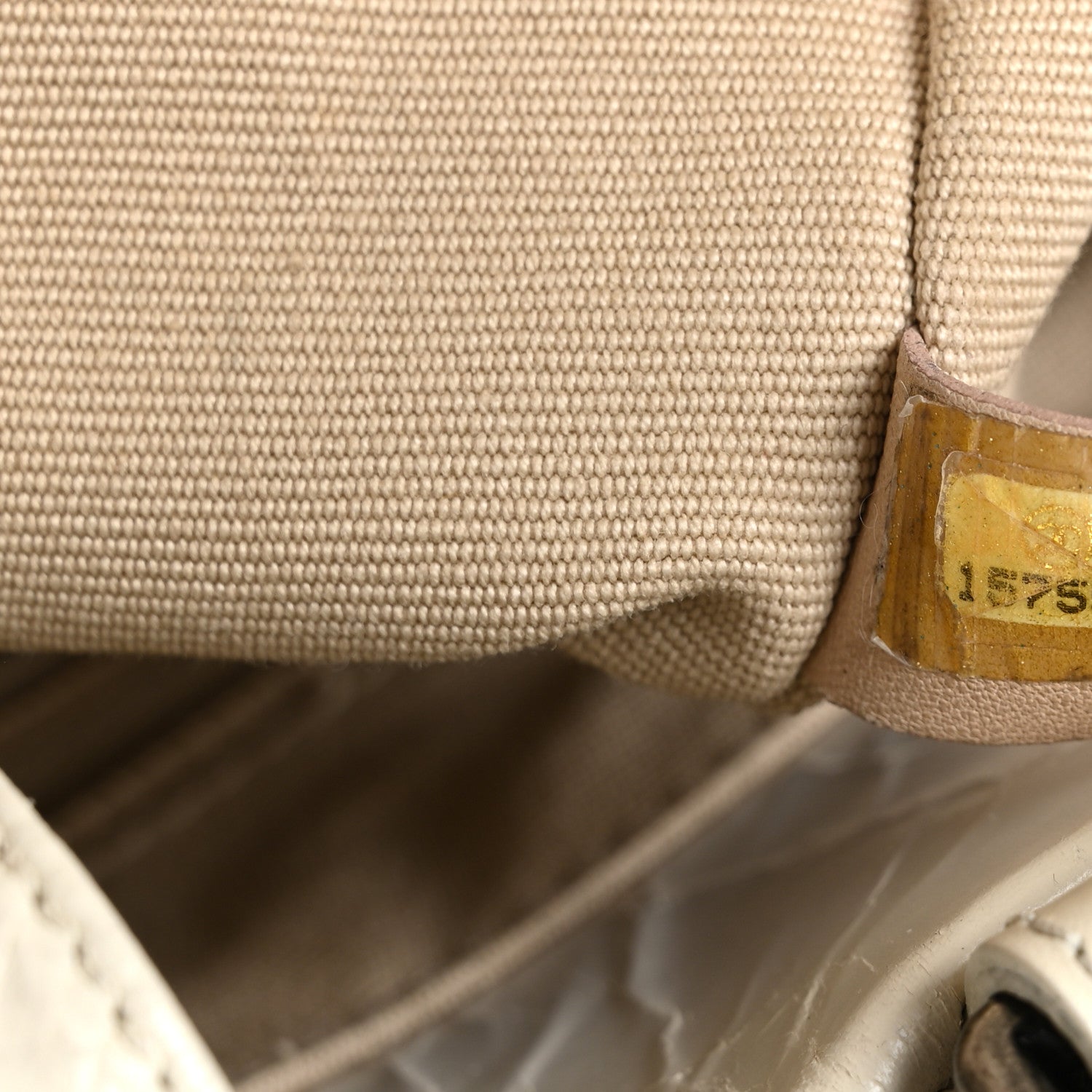 Glazed Crackled Calfskin Reissue Tote White