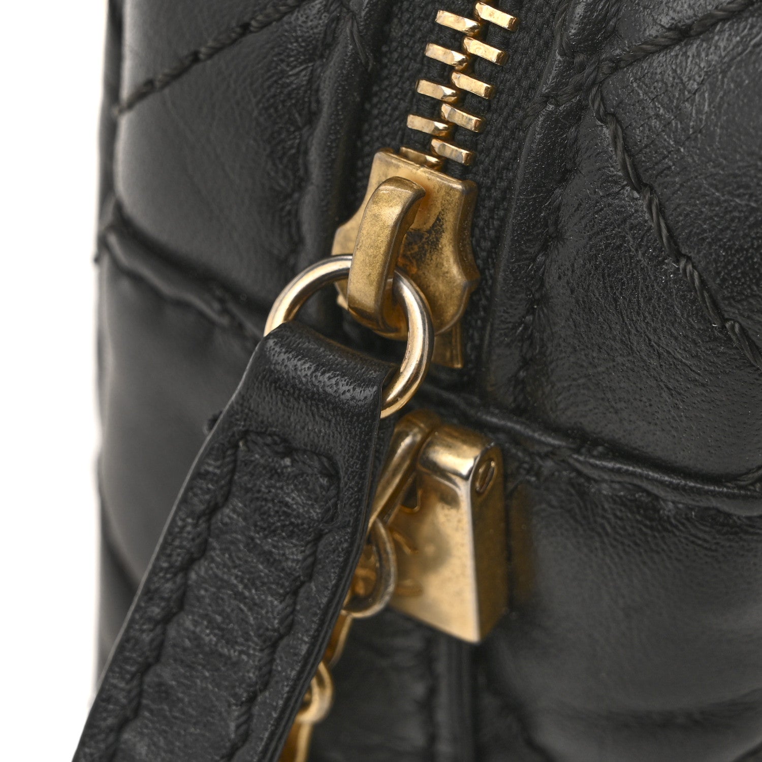 Aged Calfskin Quilted Mini Reissue Camera Case Black
