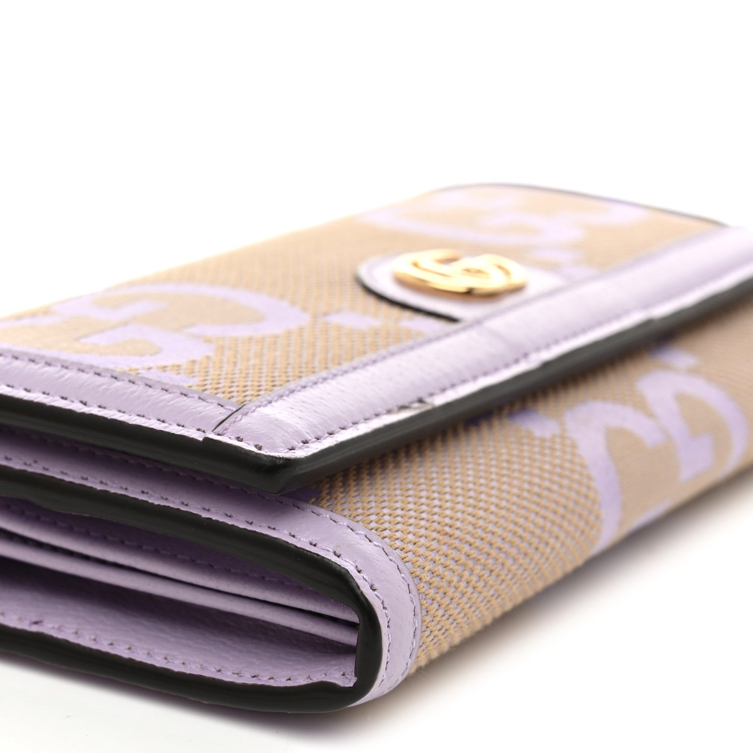 Monogram Jumbo GG Textured Dollar Calfskin Ophidia Continental Wallet On Chain Beige Lapis