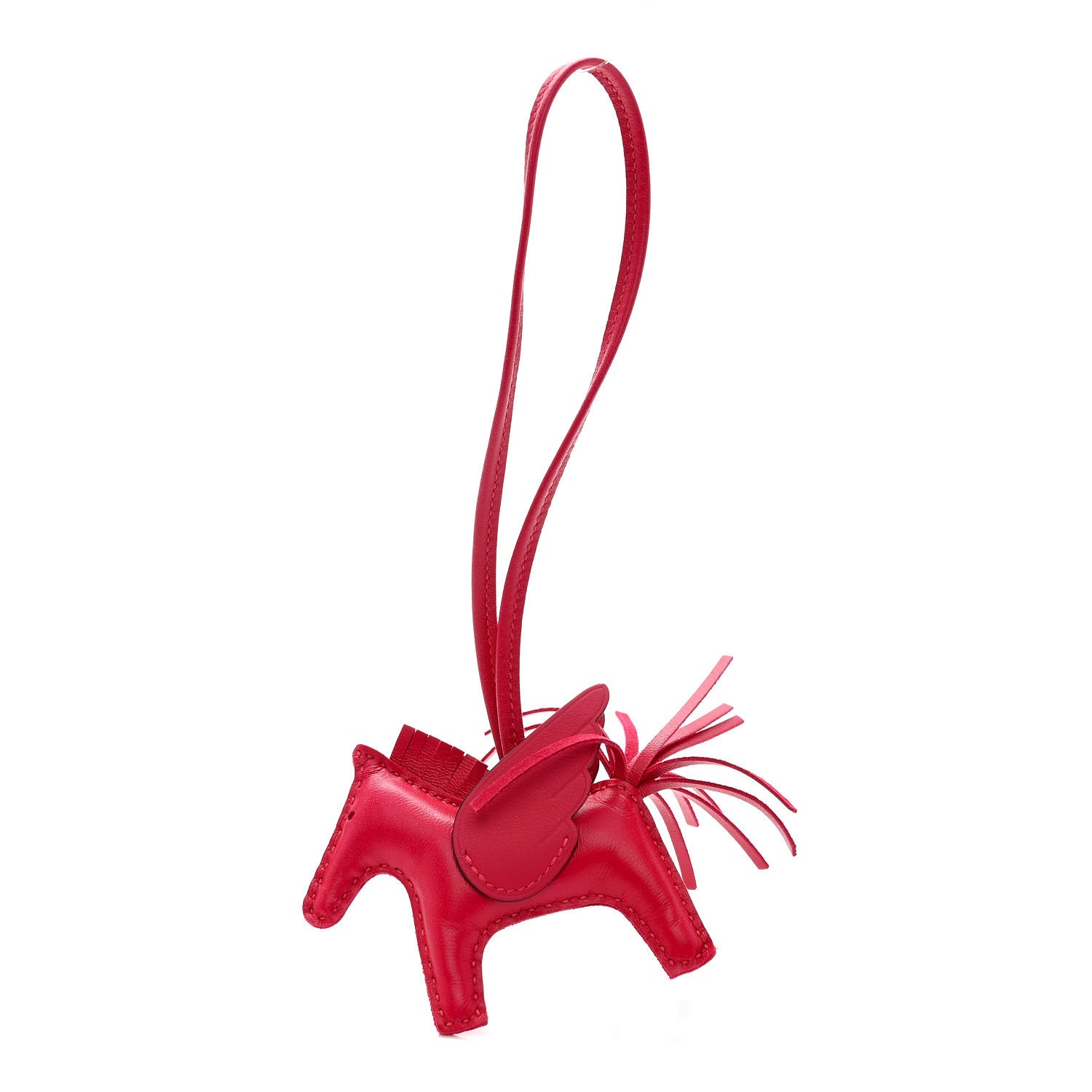 Milo Lambskin Grigri Rodeo Pegase Horse Bag Charm PM Framboise