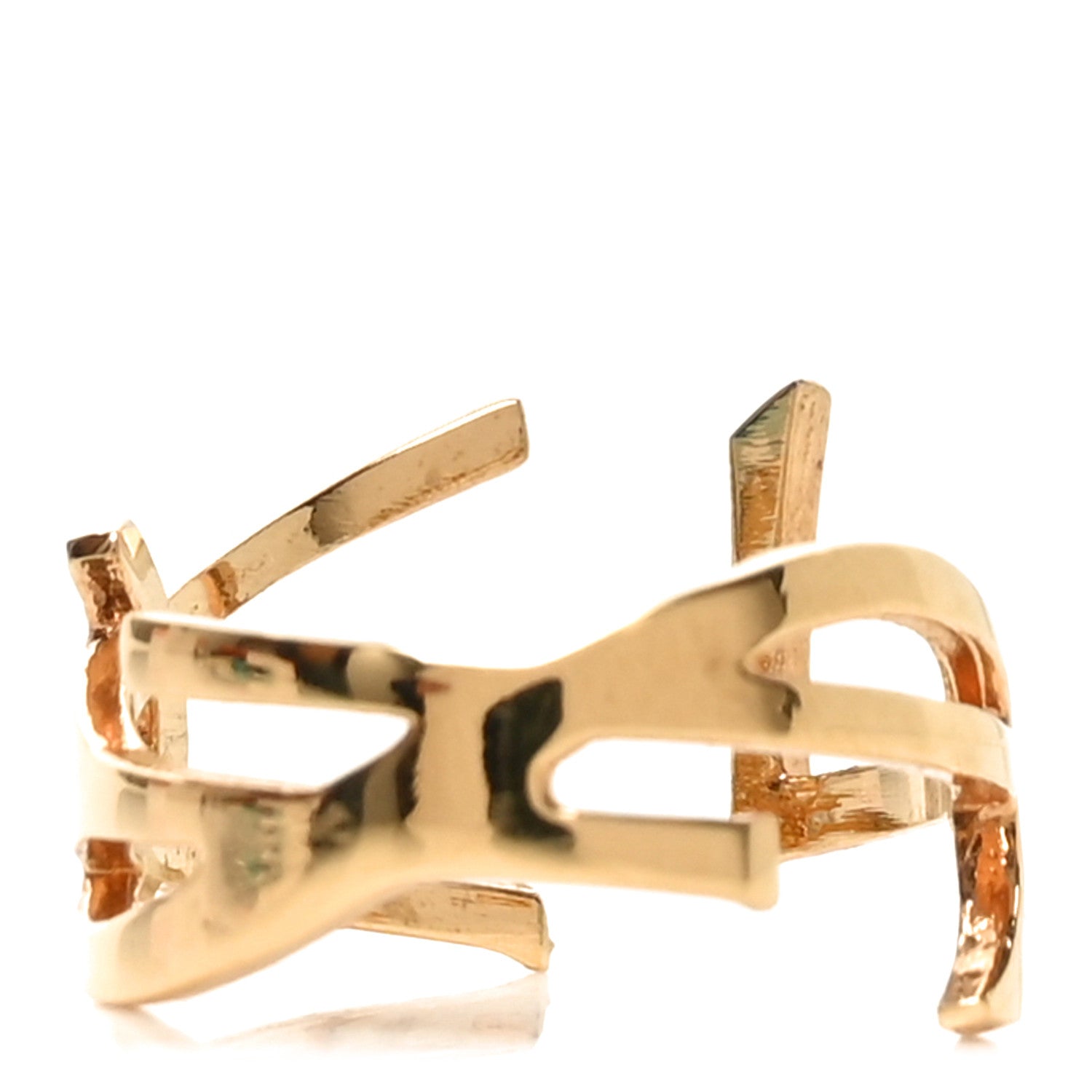 Straited Brass Monogram Ring 6 Gold