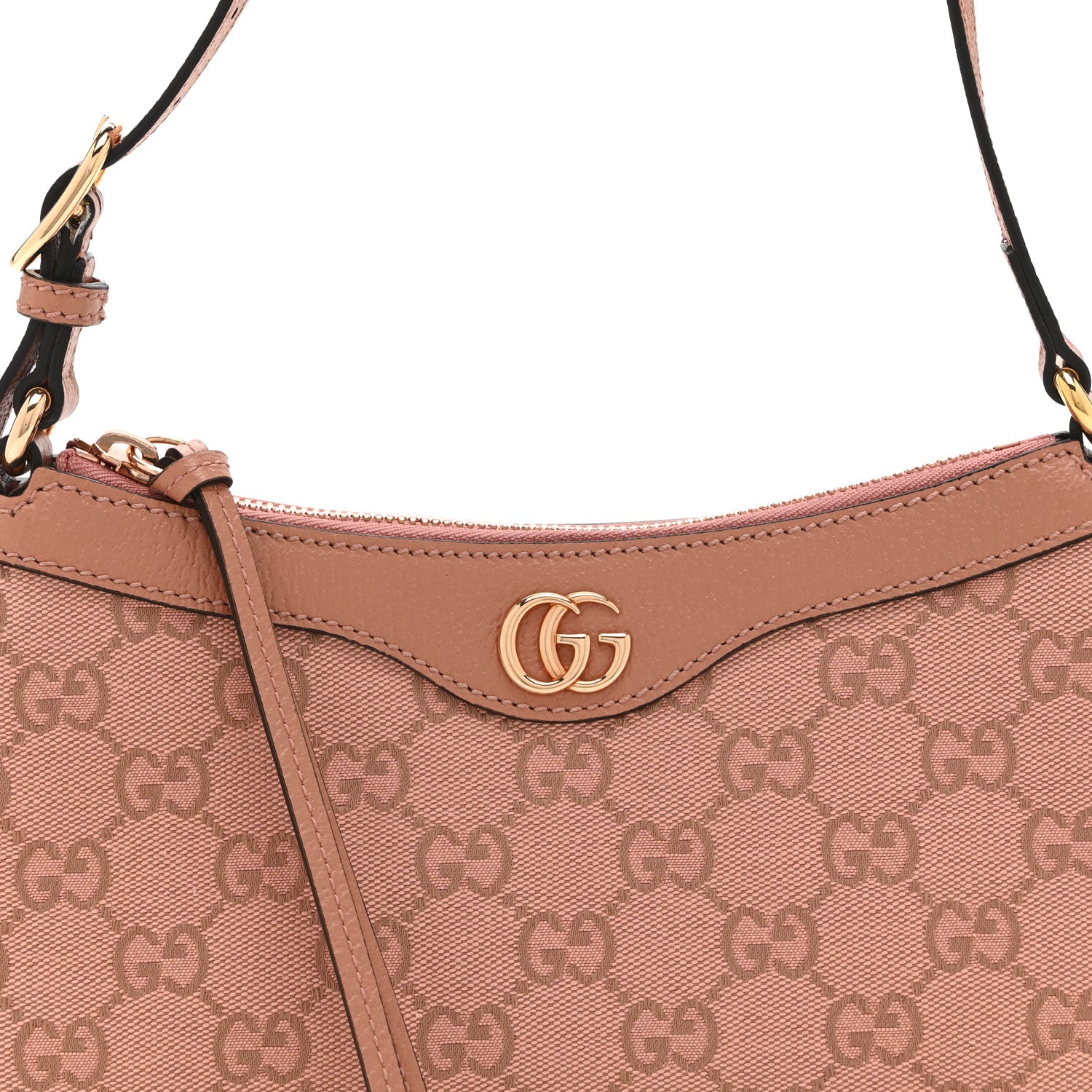Monogram Textured Dollar Calfskin Small Ophidia Hobo Cloche Rose Pink