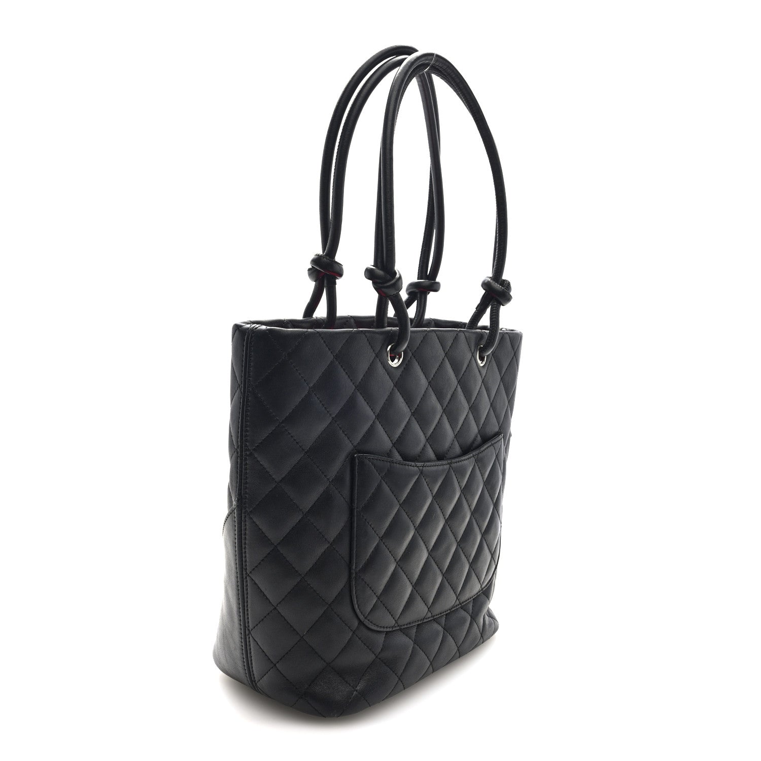 Calfskin Quilted Medium Cambon Tote Black