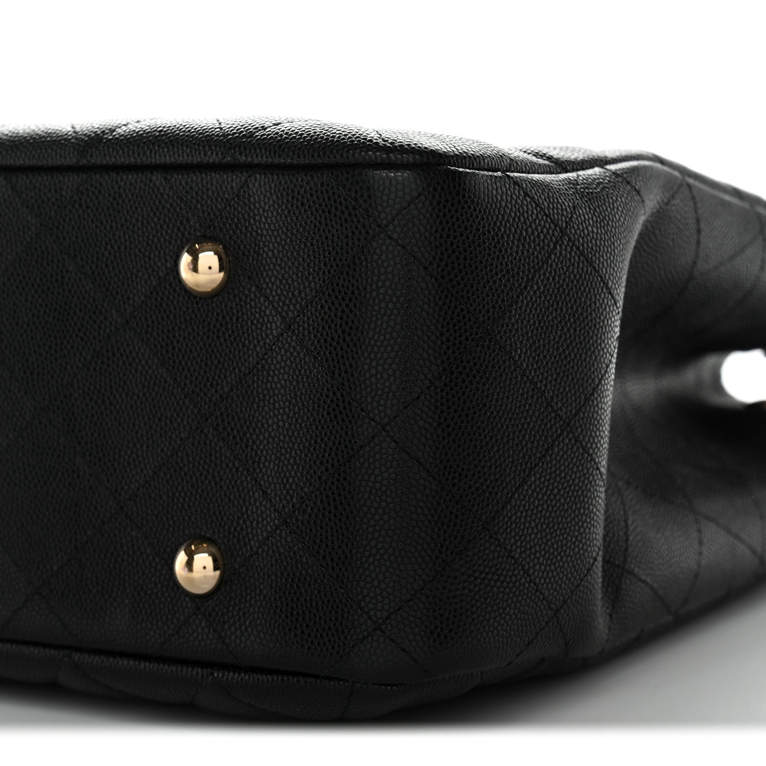 Caviar Quilted Large CC Shopping Tote Black