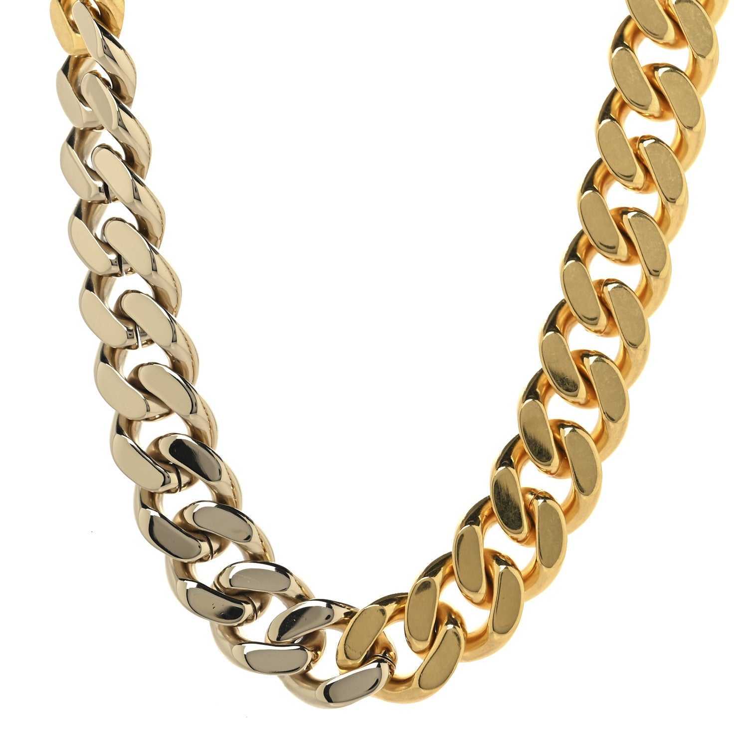 Metal Curb Chain Necklace Gold Silver