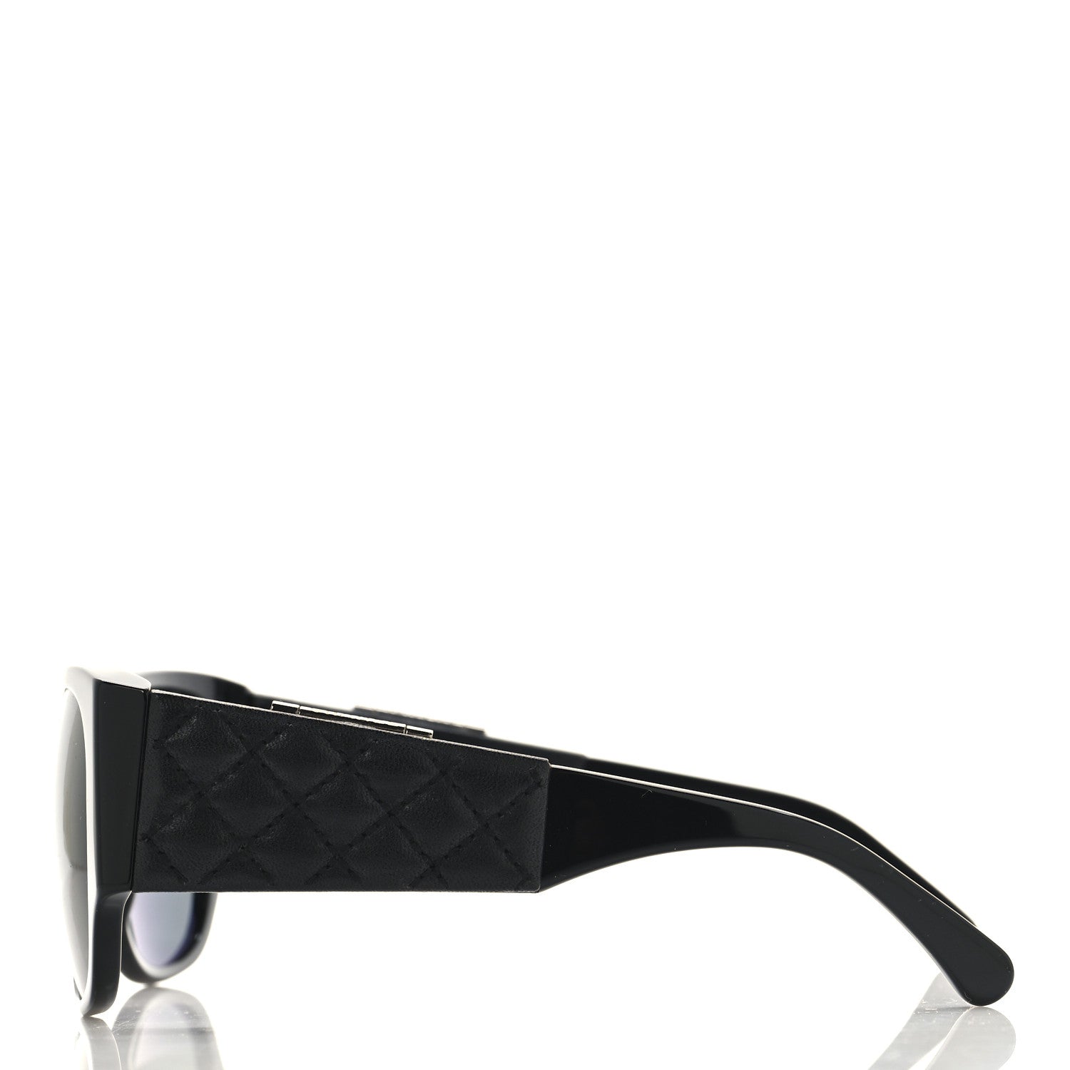Lambskin Quilted CC Mirror Sunglasses 5202-Q Black