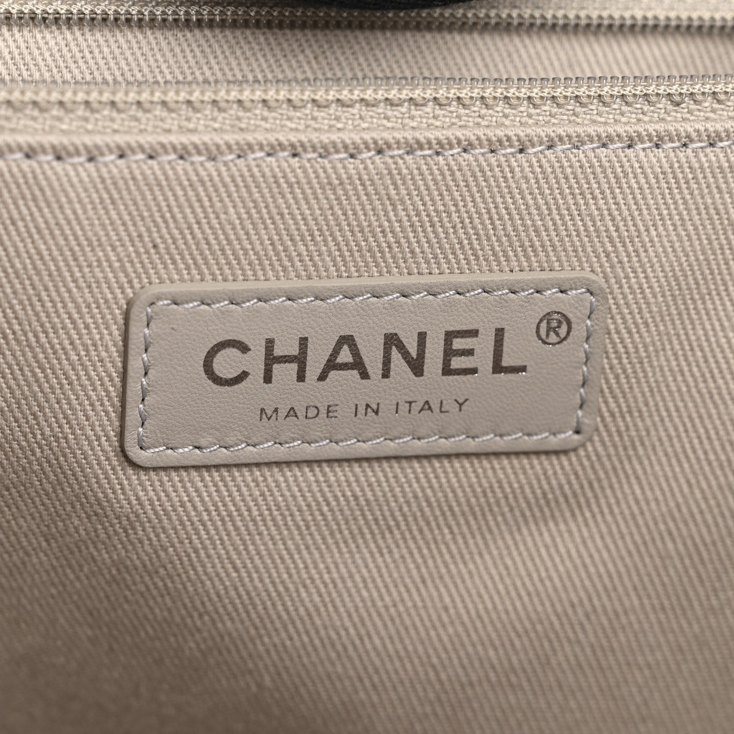 Striped Canvas Medium Deauville Tote Grey Black