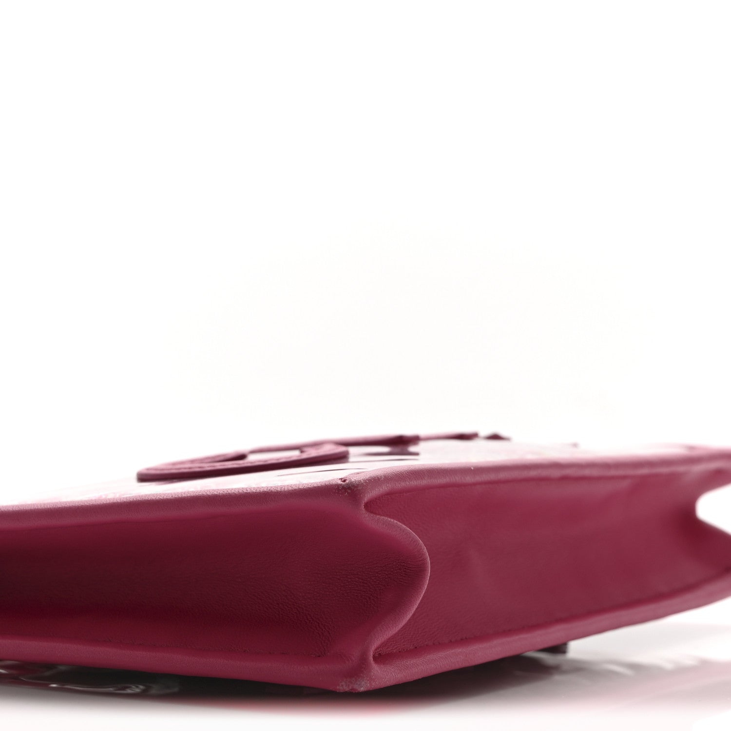 Tweed PVC Lambskin Wristlet Pouch Pink