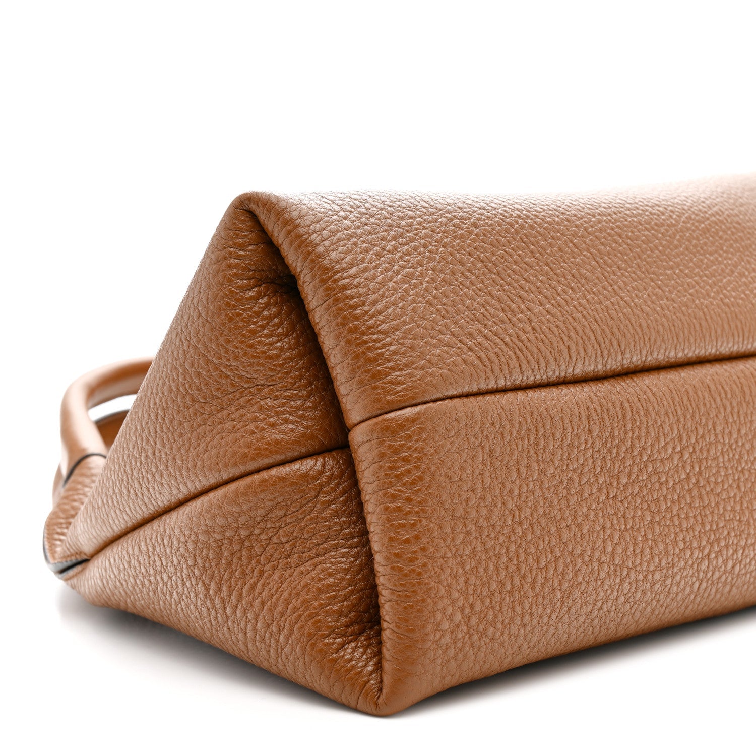 Grained Calfskin Softbit Medium Shoulder Bag Brown