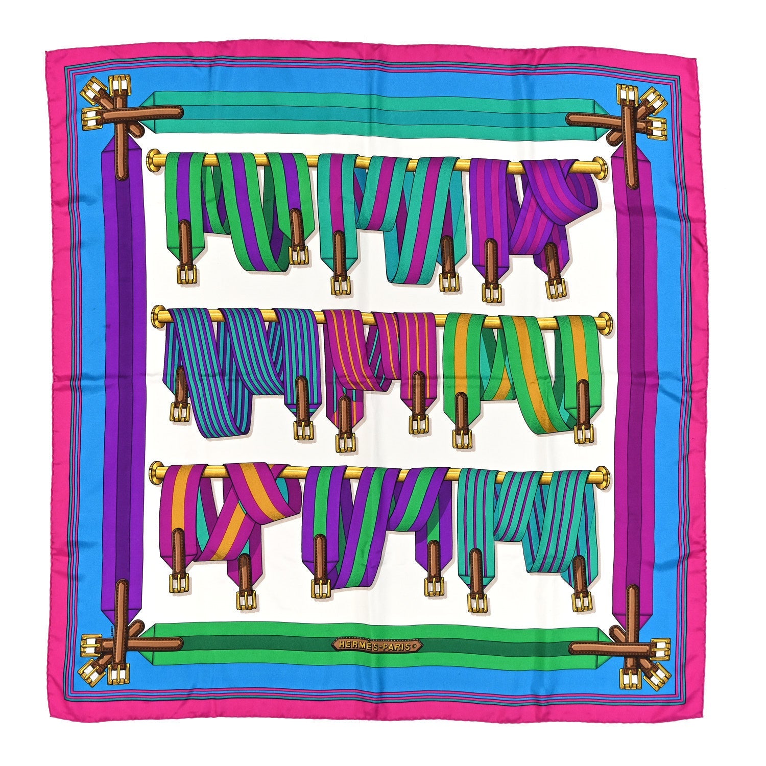 Silk Les Sangles Scarf 90