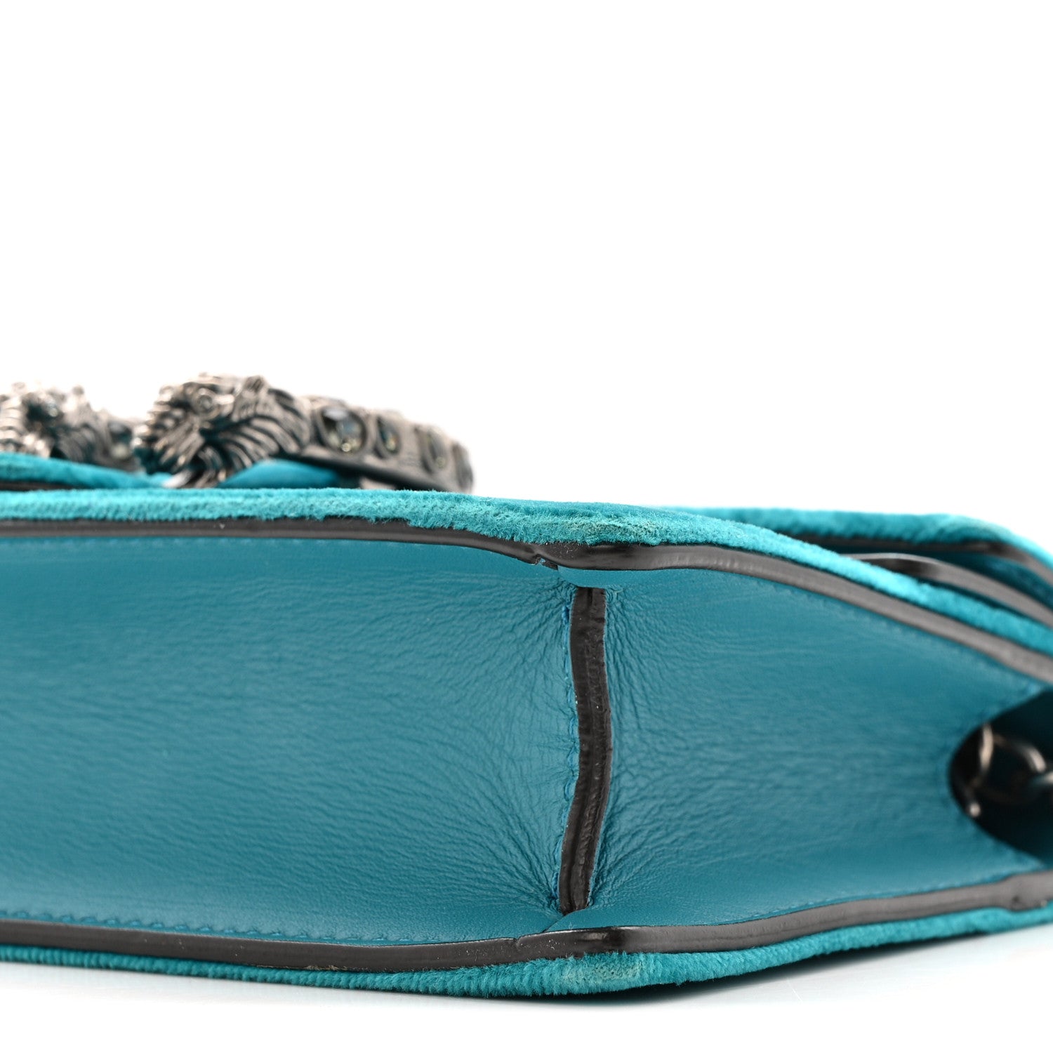 Velvet Super Mini Dionysus Shoulder Bag Pavone Cyan