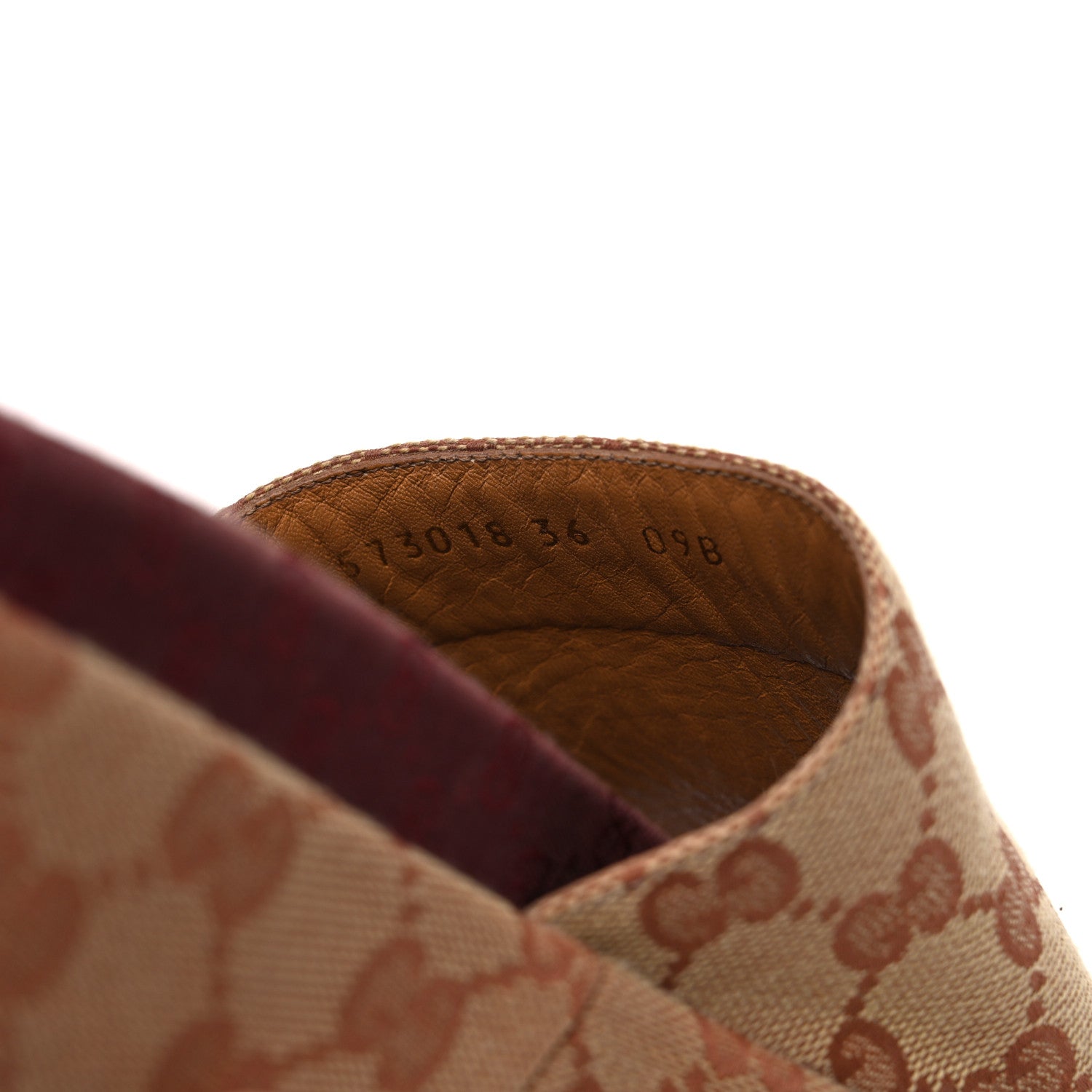 Canvas GG Monogram Angelina Platform Slide Sandals 36 Beige Ruggine