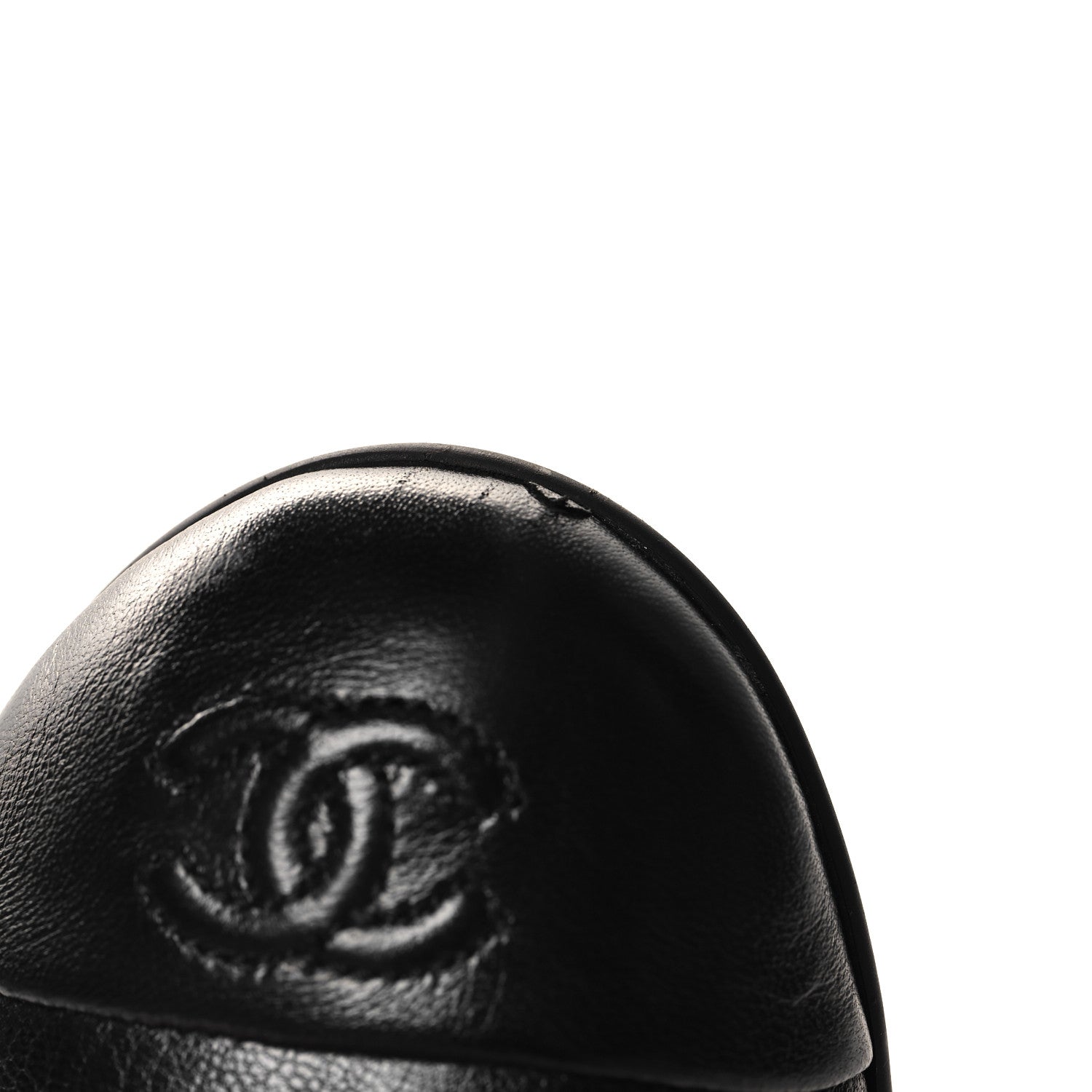 Lambskin Cap Toe CC Mary Jane Flats 37 Black