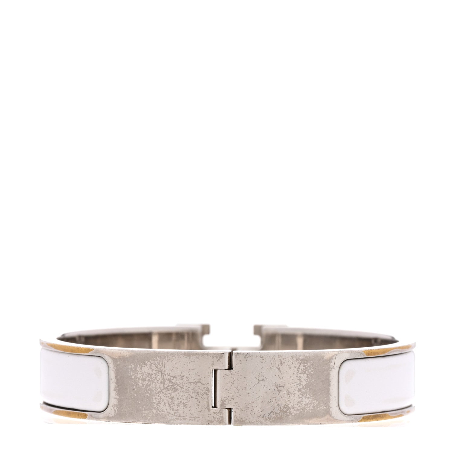 Enamel Narrow Clic Clac H Bracelet PM White