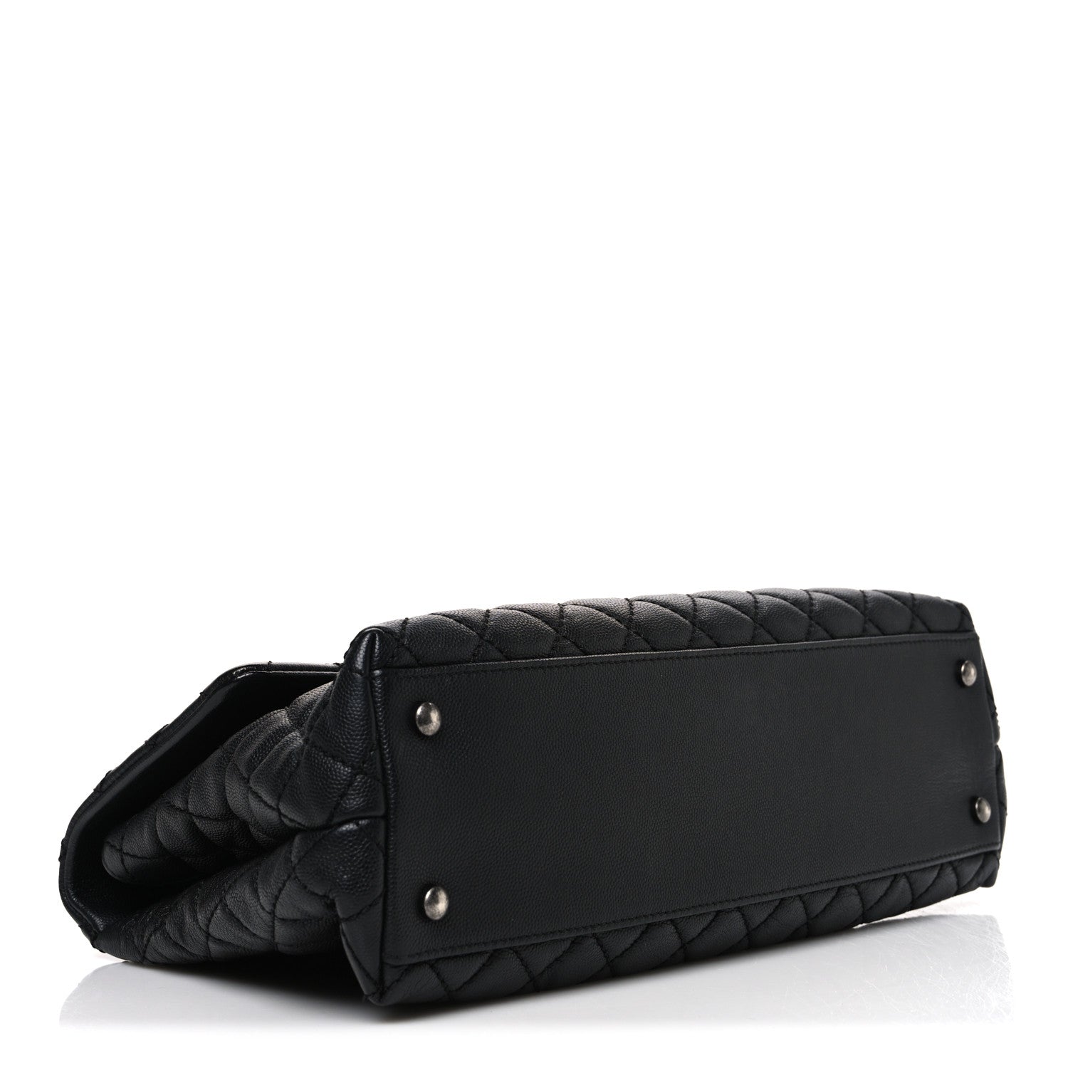 Caviar Quilted Medium Coco Handle Flap Black